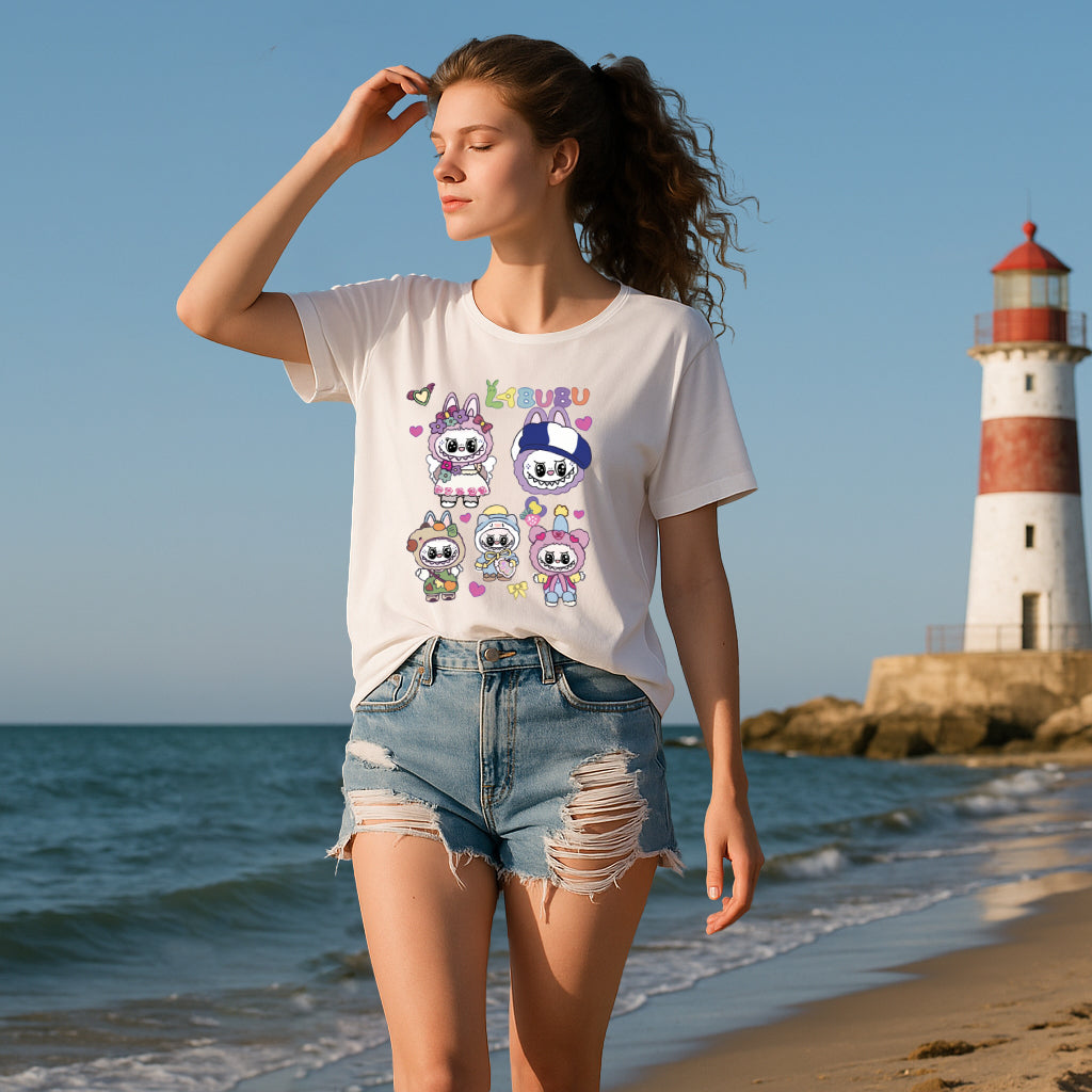 Labubu Graphic tričko Loose Fit Summer Cousiform Tee