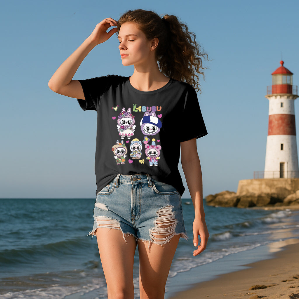 Labubu Graphic tričko Loose Fit Summer Cousiform Tee