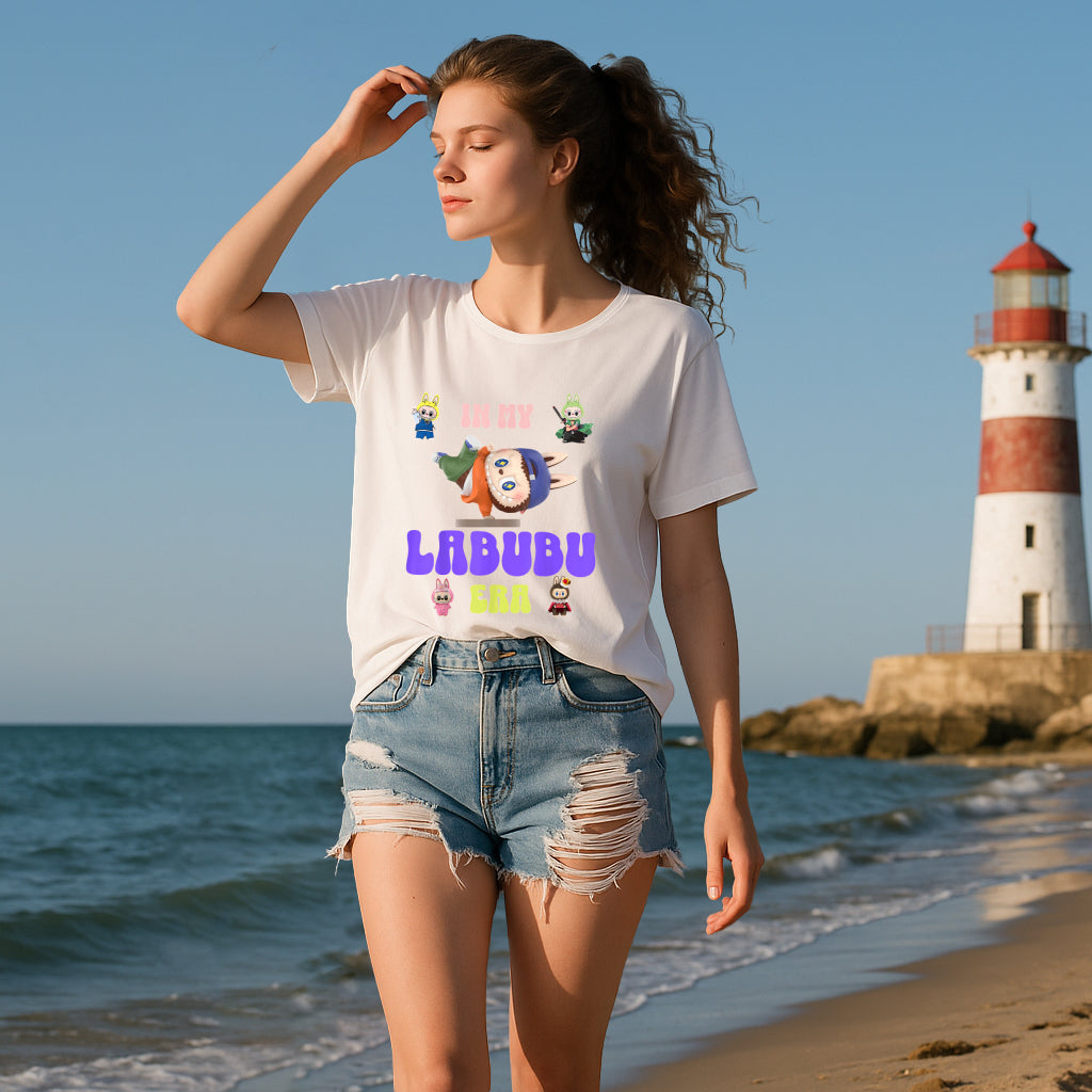 4 Pack 4 Labubu Graphic T-Shirts Loose Fit Short Sleeve Tees For Labubu Lover