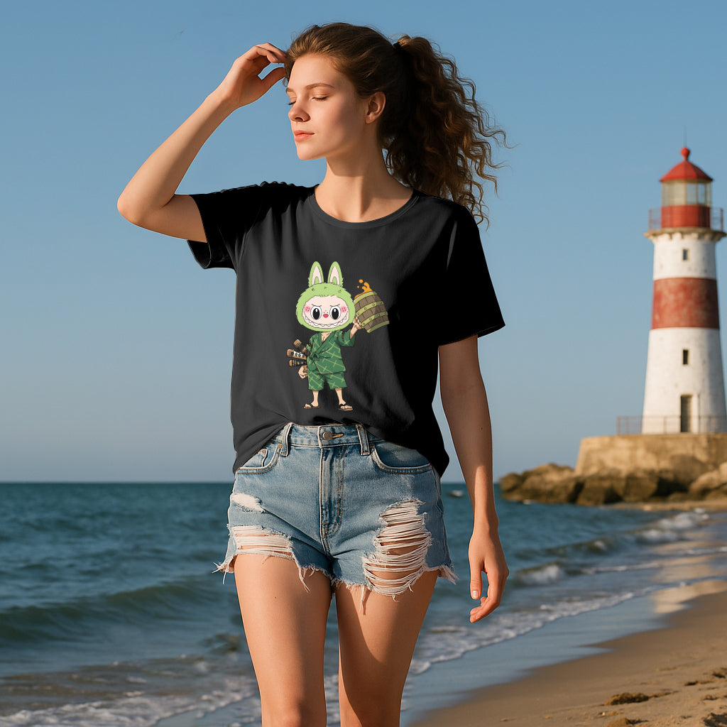 Samurai Labubu Labubu Graphic tričko volné fit Summer Casual Tee