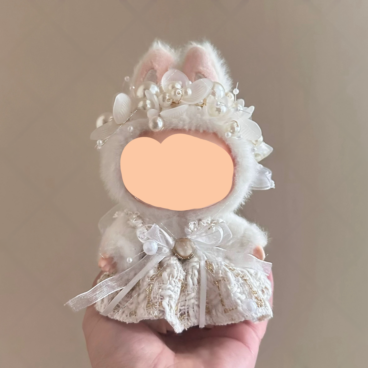 Labubo Clothes Wedding Dress with White Shoes 17cm Labubo Clothing Have a Seat Labubo Doll Clothes