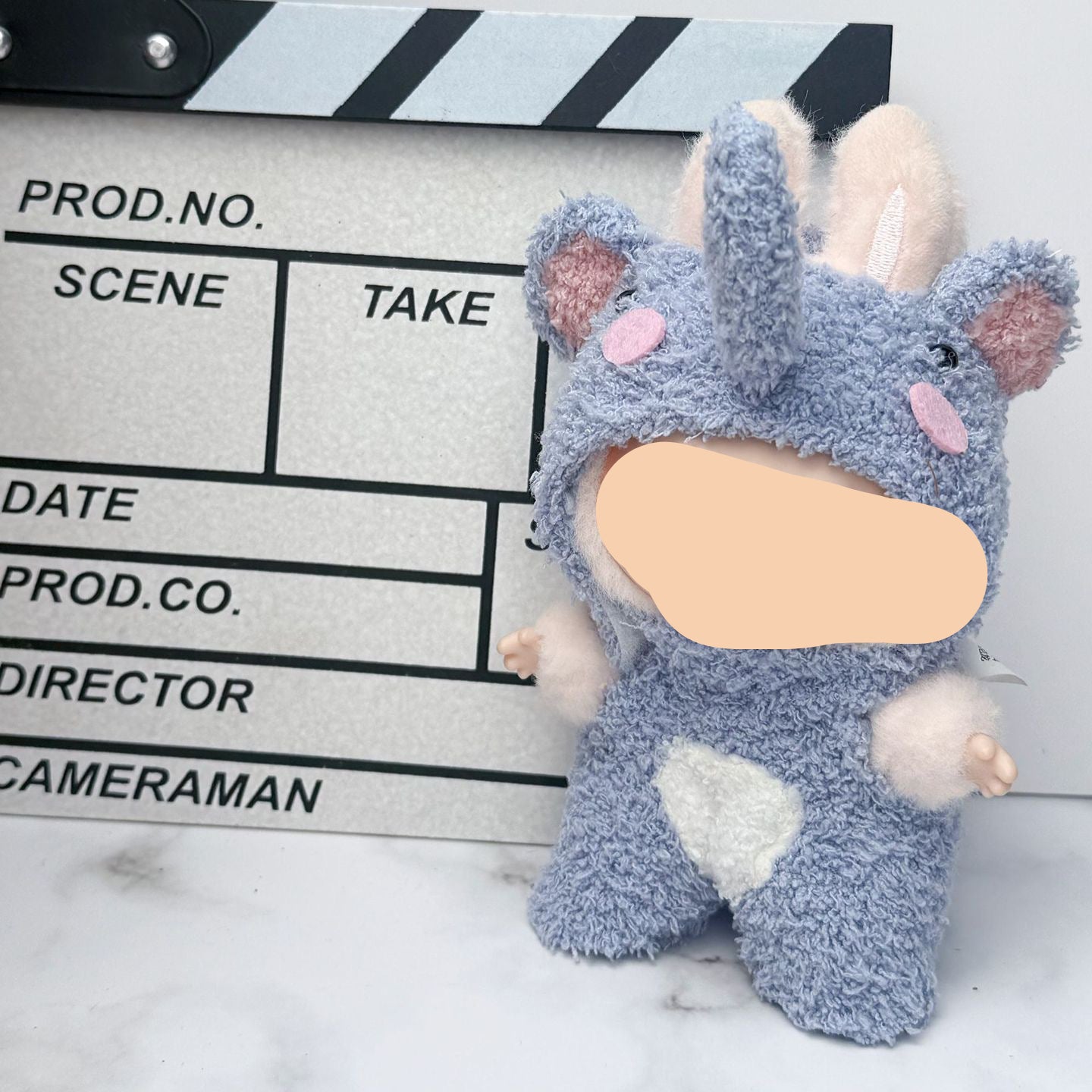 17cm Gray Labubo Clothing Elephant Keychain Labubo Clothes Have a Seat Labubo Doll Clothes Macaron Clothes for Labubo