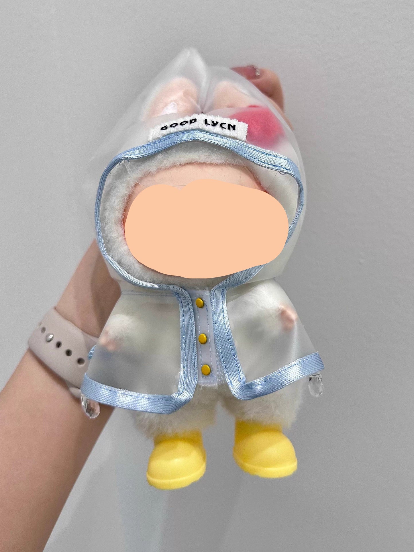 Raincoat + yellow rain boots Keychain Labubo Clothes Labubo Clothing Macaron Clothes for Labubo
