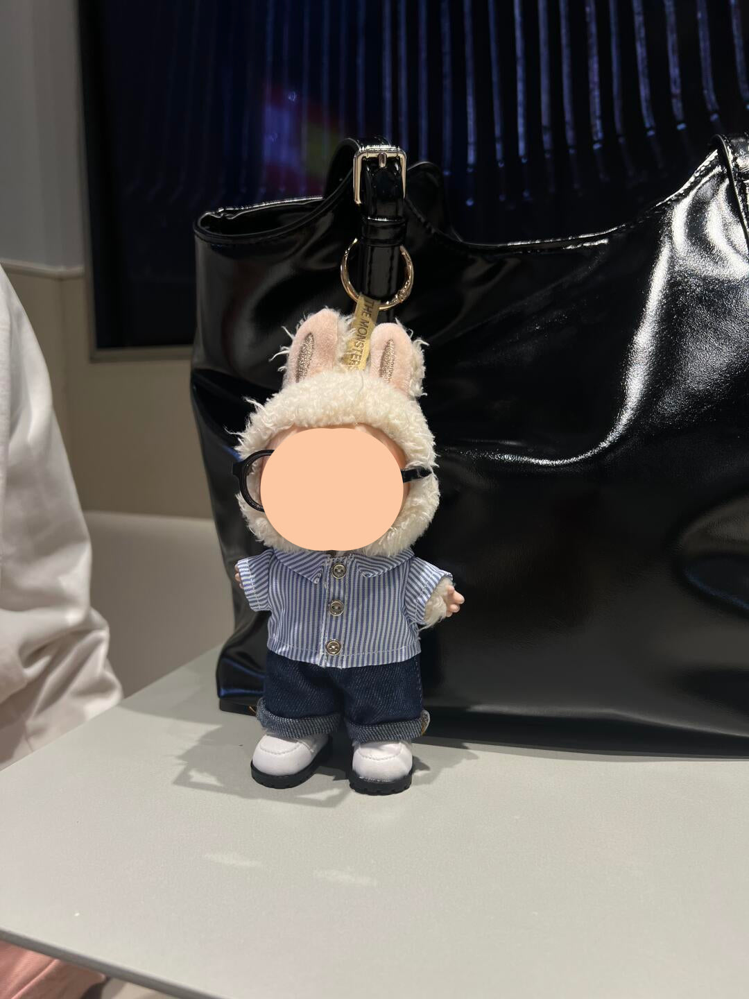 Striped Shirt + Jeans + White Shoes Keychain Labubo Clothes Labubo Clothing Macaron Clothes for Labubo