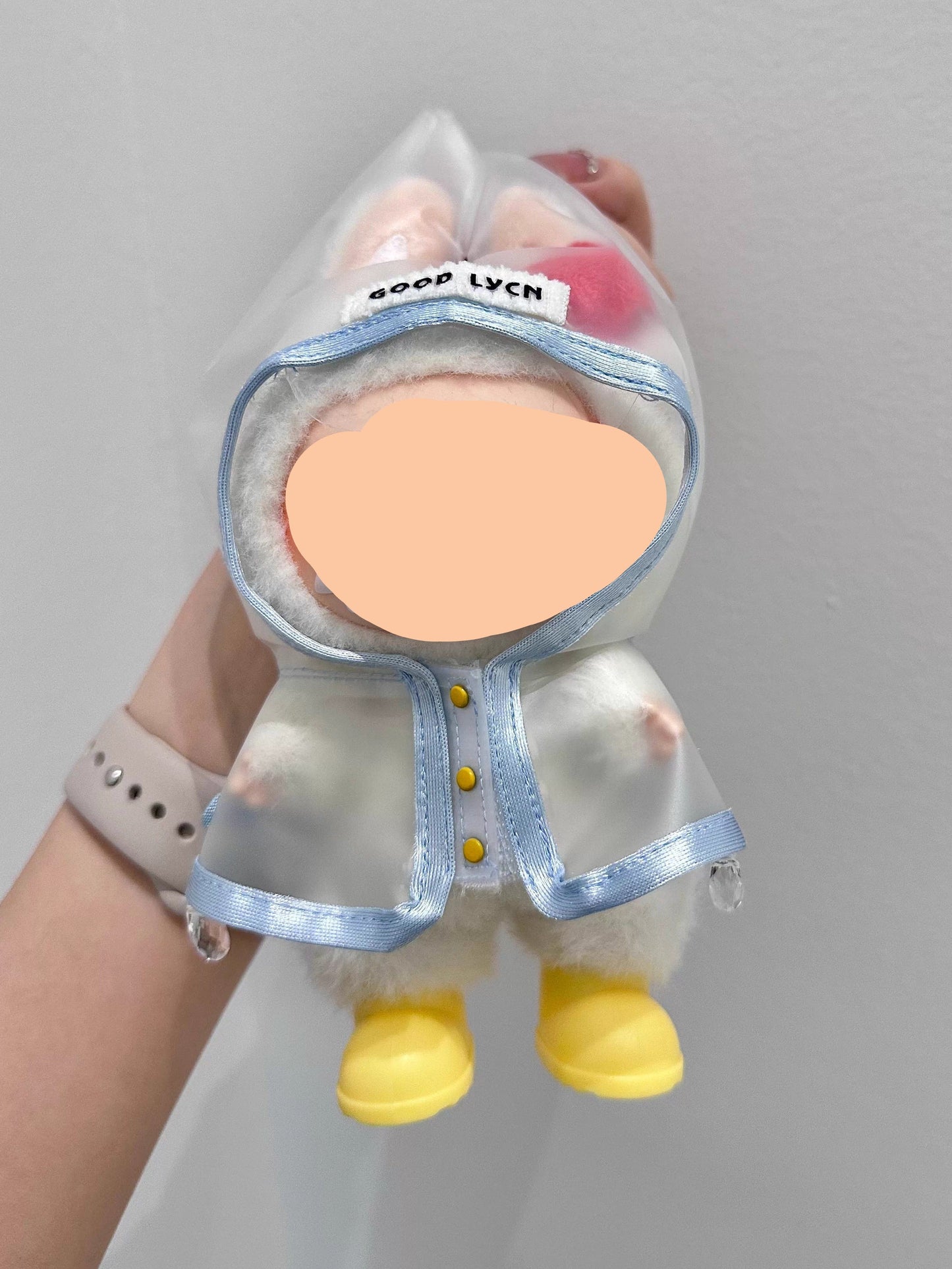 Raincoat + yellow rain boots Keychain Labubo Clothes Labubo Clothing Macaron Clothes for Labubo