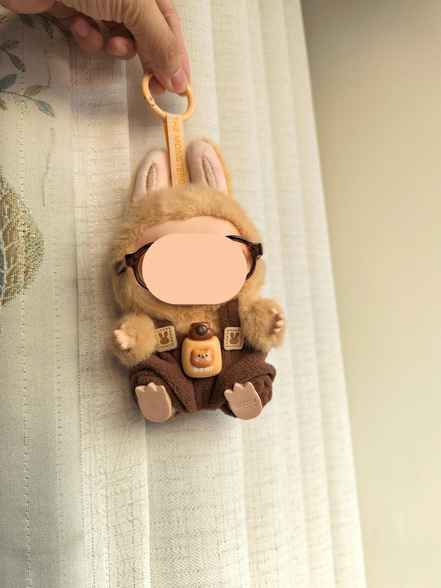 Bear Overalls with Glasses Hat Have a Seat Labubo Doll Clothes Macaron Clothes for Labubo Keychain Labubo Clothes 17cm Labubo Clothing