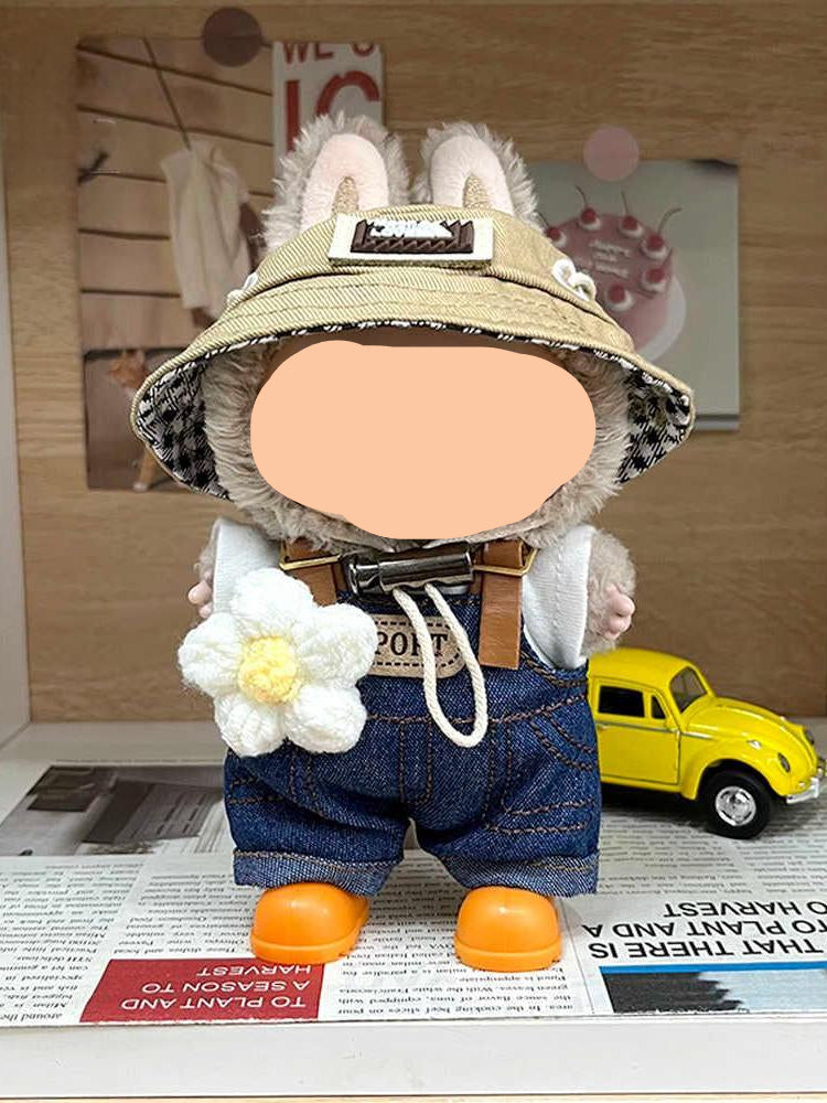 Have a Seat Labubo Doll Clothes Denim Overalls Labubo Clothes 17cm Labubo Clothing