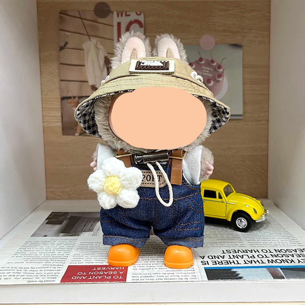 Have a Seat Labubo Doll Clothes Denim Overalls Labubo Clothes 17cm Labubo Clothing