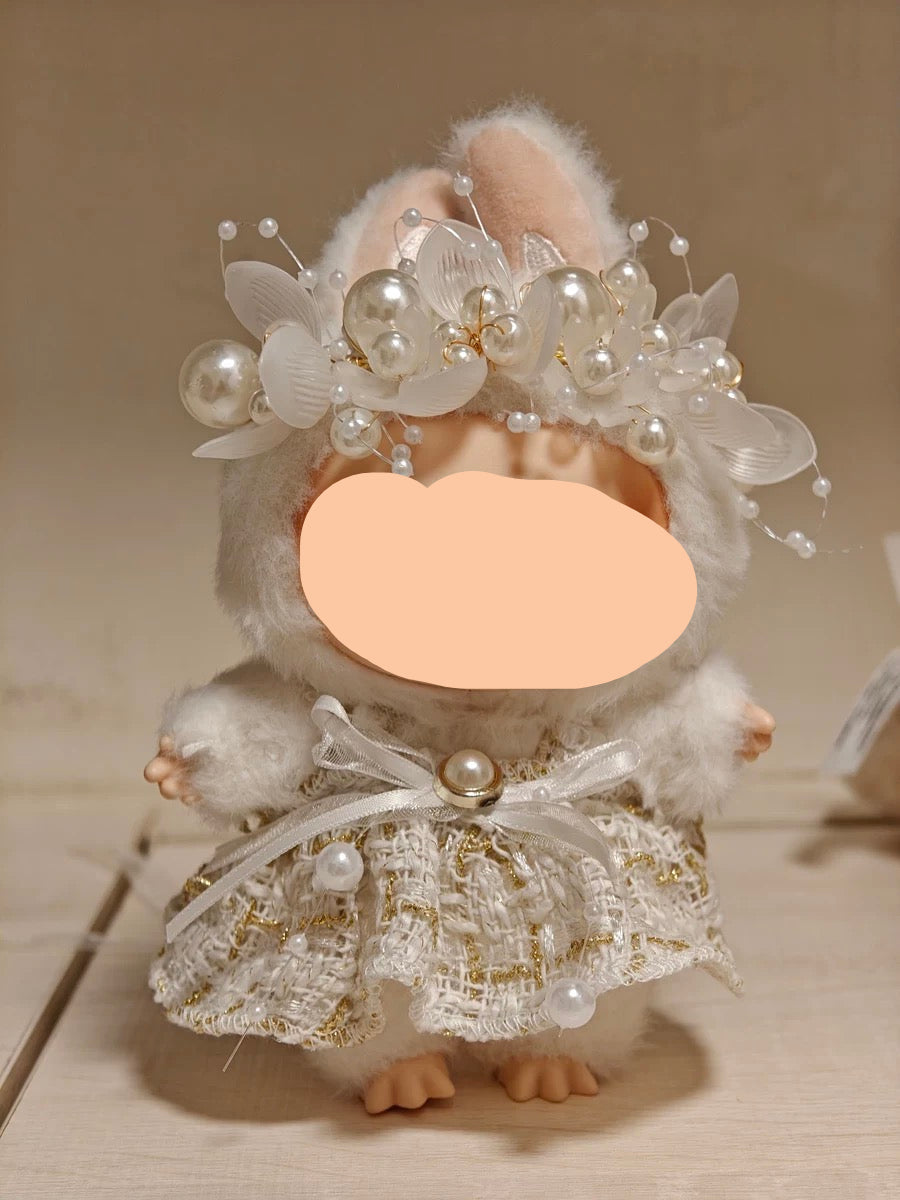 Labubo Clothes Wedding Dress with Hair Accessories 17cm Labubo Clothing Have a Seat Labubo Doll Clothes