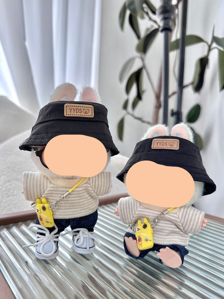 Spring Labubo Outfits Beige Shirt + Jeans Accessories Fashion Labubo Outfit Keychain Labubo Clothing
