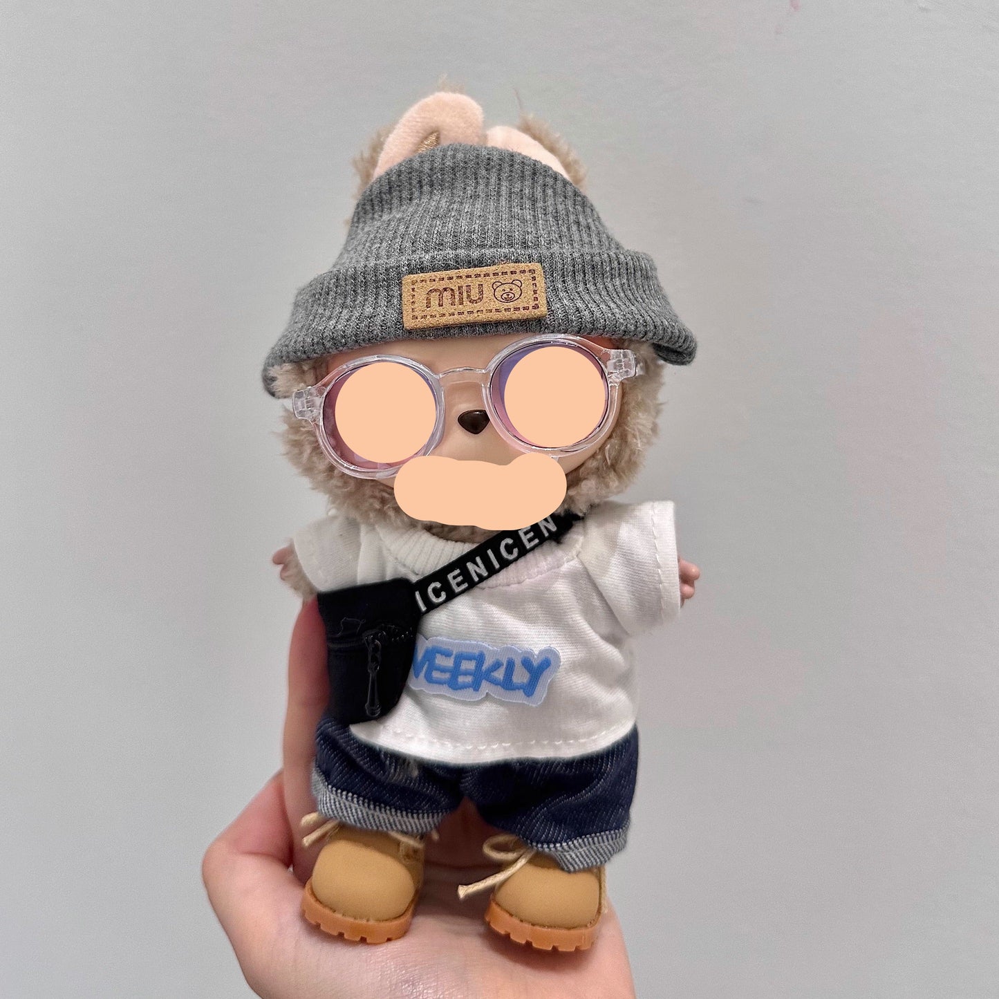 Clothes Labubo Shirt Jeans With Bottle Keychain Labubo Clothing Macaron Clothes for Labubo