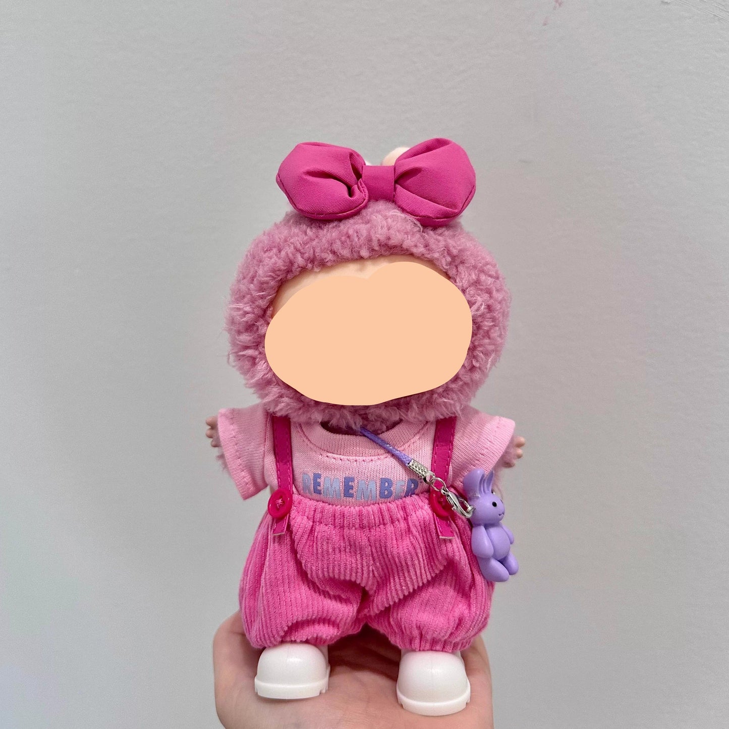 Labubo Clothes Pink overalls 17cm Labubo Clothing Have a Seat Labubo Doll Clothes