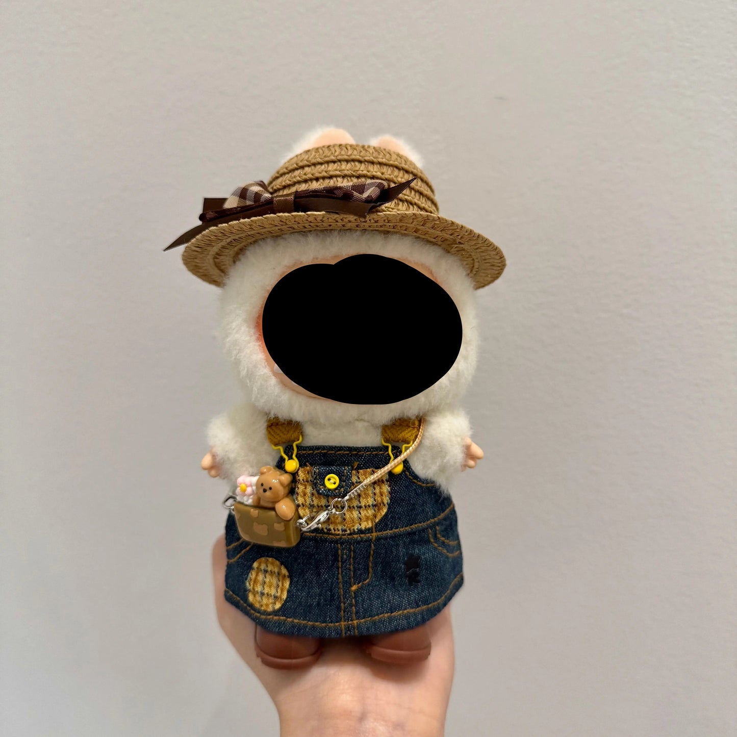 Labubo Have A Seat Clothes Denim overalls skirt Clothes Labubo Keychain Labubo Clothing