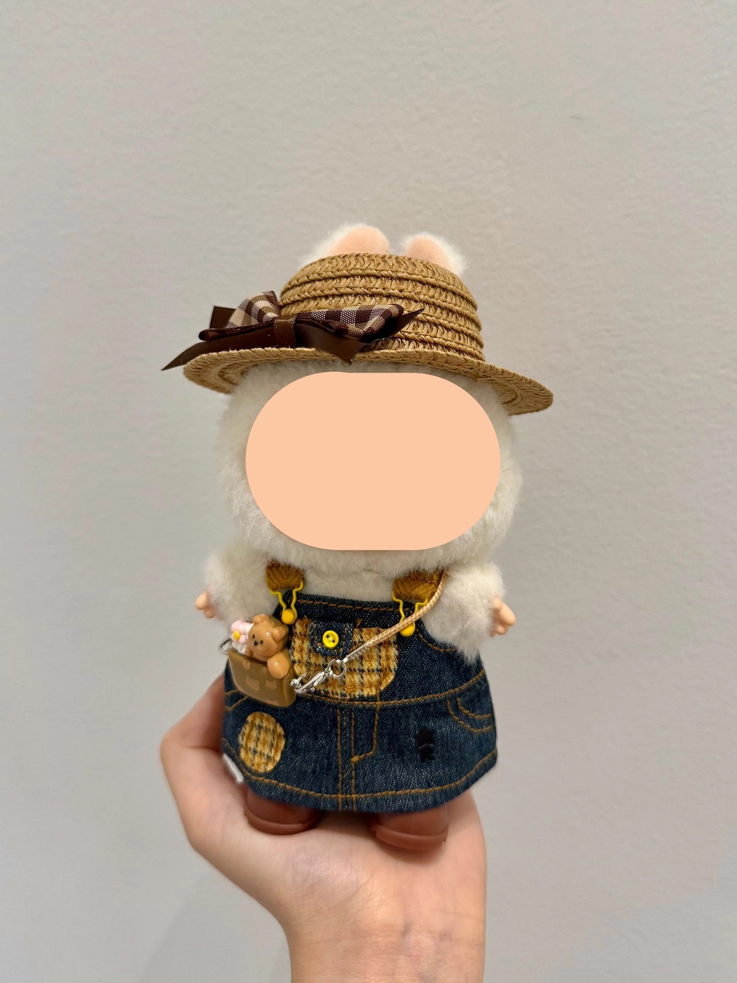Labubo Have A Seat Clothes Denim overalls skirt Clothes Labubo Keychain Labubo Clothing