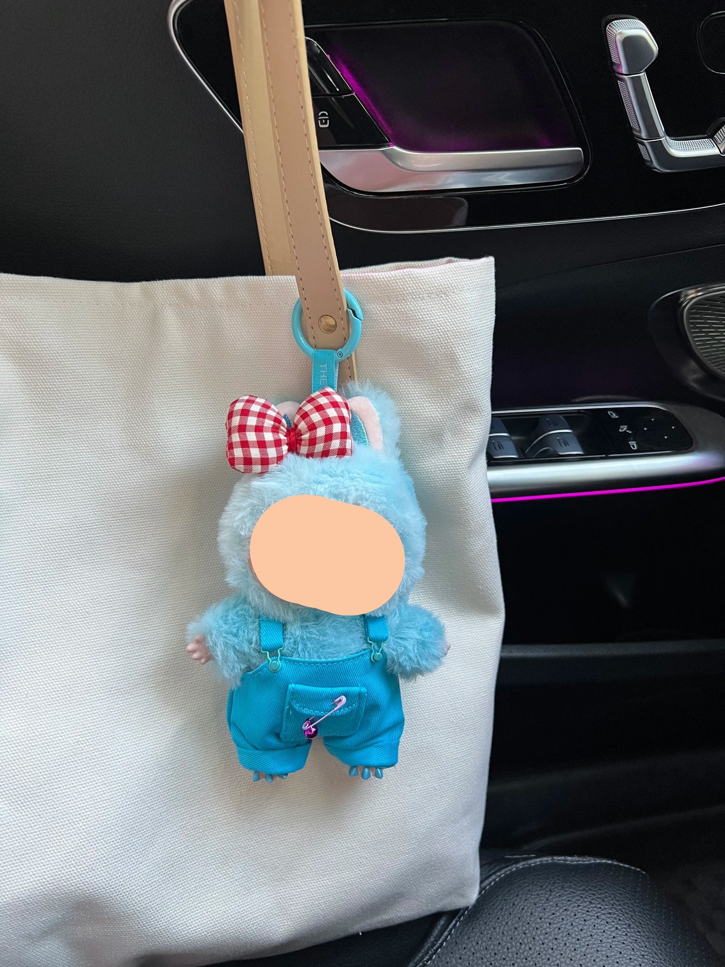 Blue Overalls + Hairbow Labubo Clothes Keychain Labubo Clothing Labubo Keychain Labubo Clothing