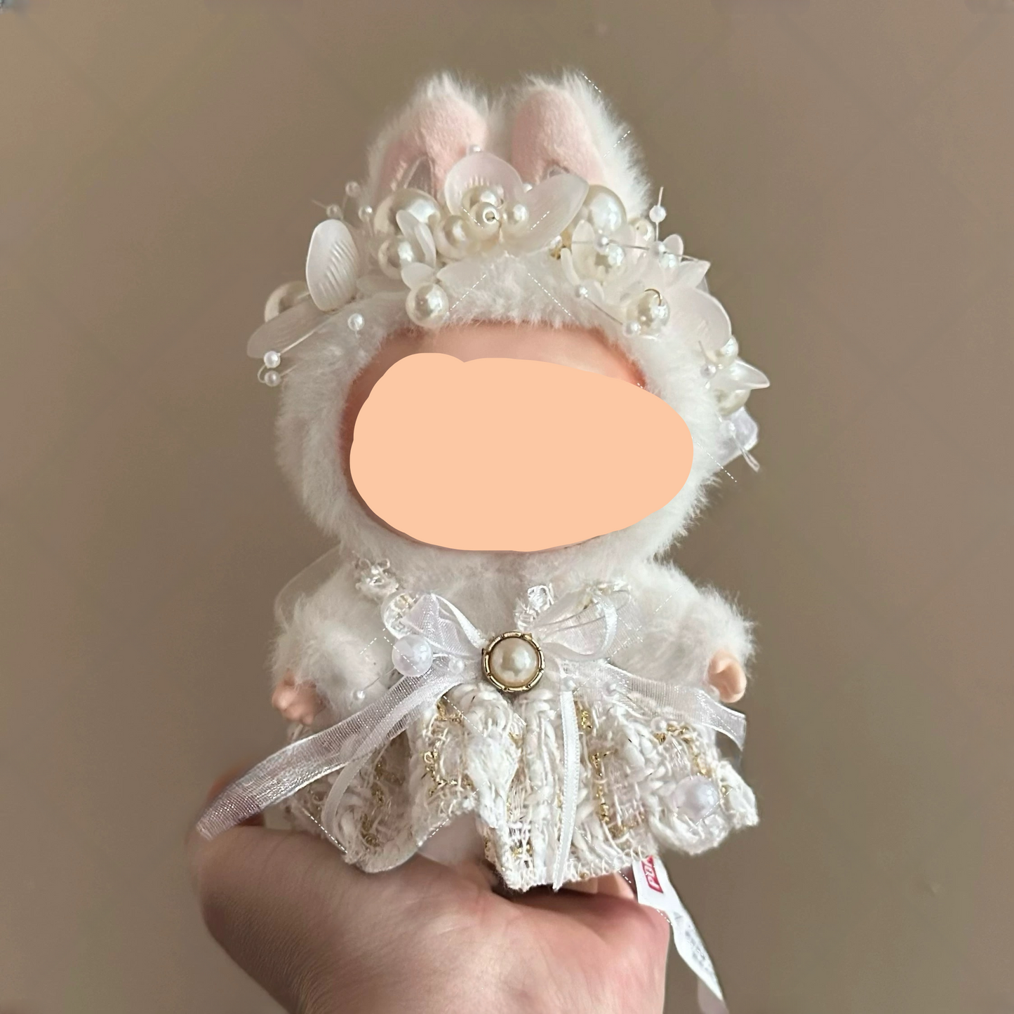 Labubo Clothes Wedding Dress with White Shoes 17cm Labubo Clothing Have a Seat Labubo Doll Clothes