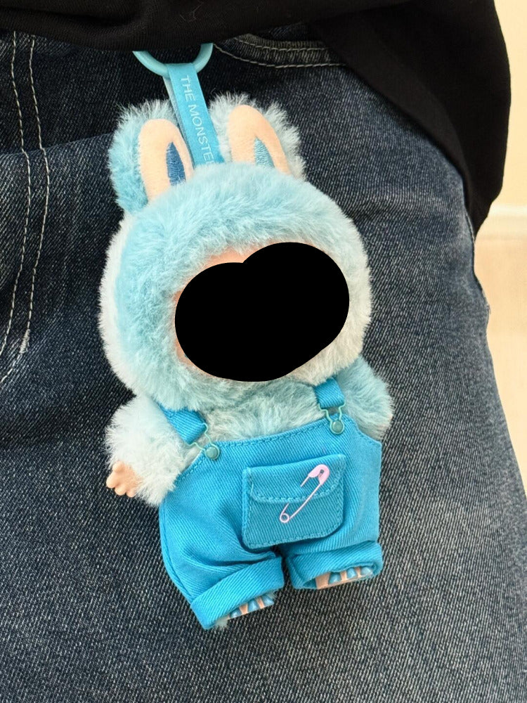 Blue Overalls + Hairbow Labubo Clothes Keychain Labubo Clothing Labubo Keychain Labubo Clothing