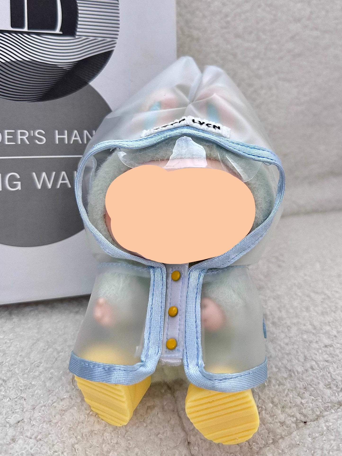 Raincoat + yellow rain boots Keychain Labubo Clothes Labubo Clothing Macaron Clothes for Labubo
