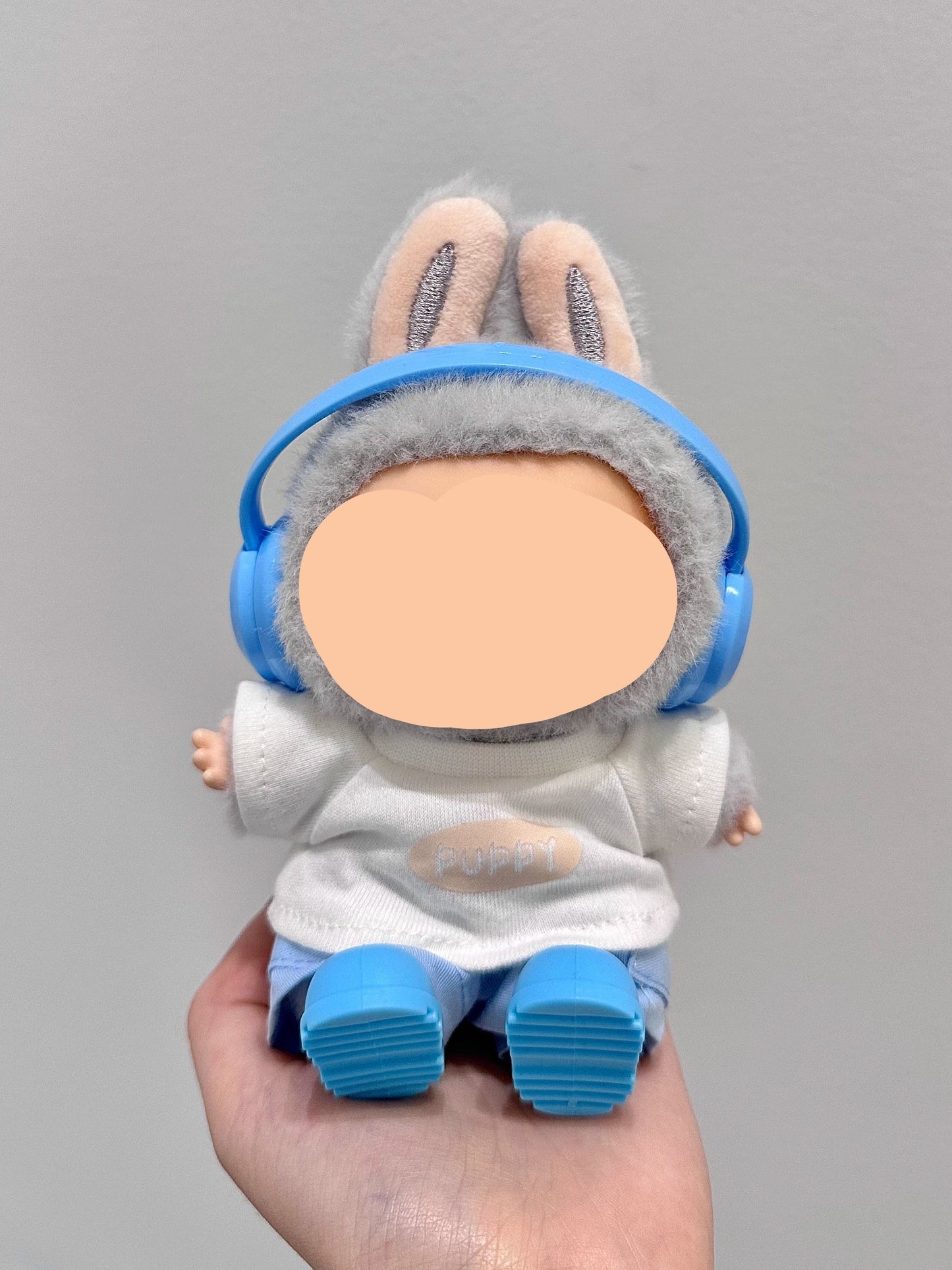 Have A Seat Labubo Outfits Blue Set + Headphone Accessories Fashion Keychain Labubo Clothing Labubo Outfit