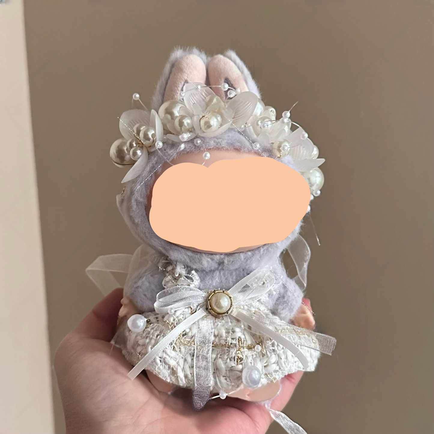 Labubo Clothes Wedding Dress with White Shoes 17cm Labubo Clothing Have a Seat Labubo Doll Clothes