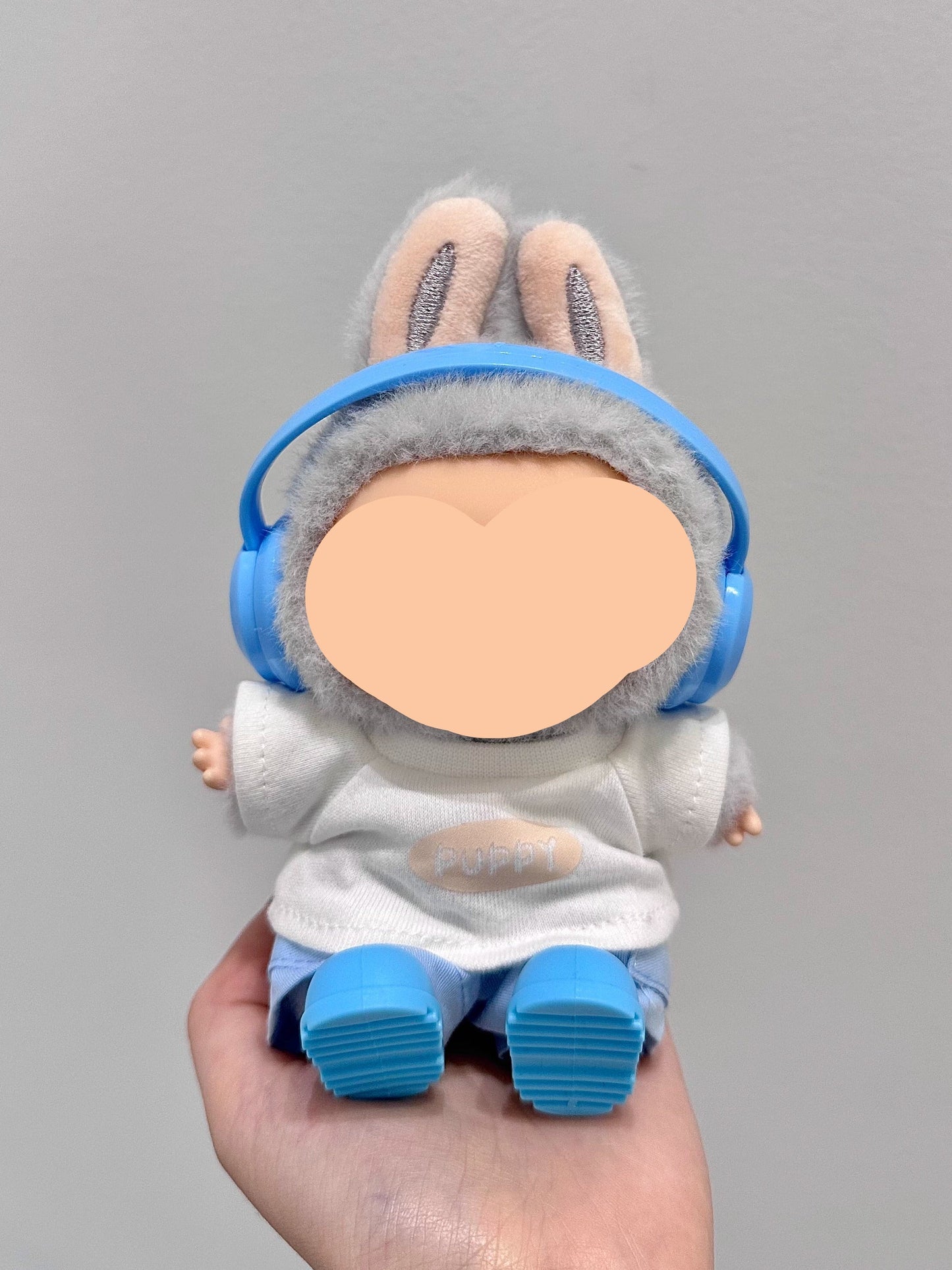 Have A Seat Labubo Outfits Blue Set + Headphone Accessories Fashion Keychain Labubo Clothing Labubo Outfit