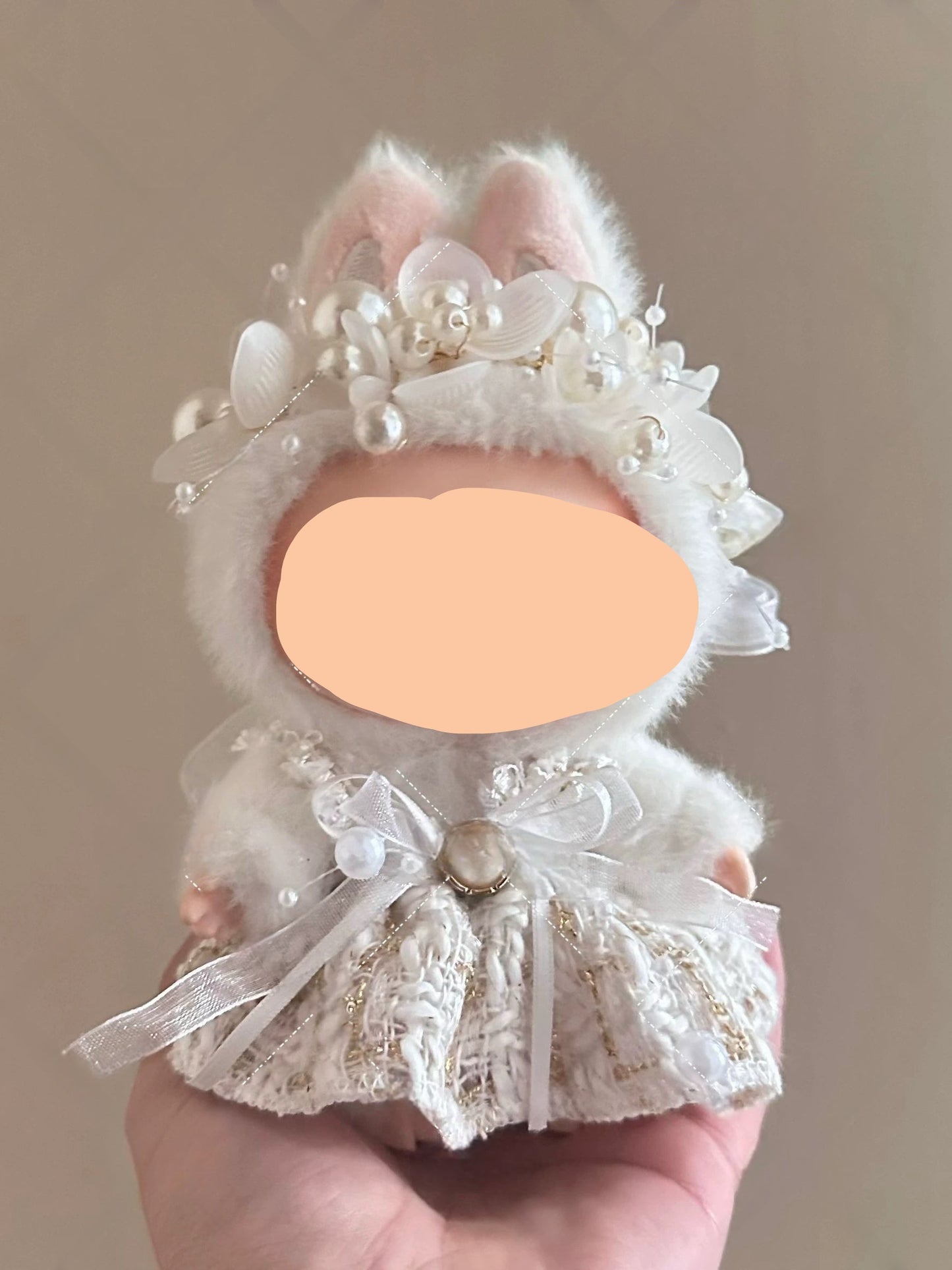 Labubo Clothes Wedding Dress with White Shoes 17cm Labubo Clothing Have a Seat Labubo Doll Clothes