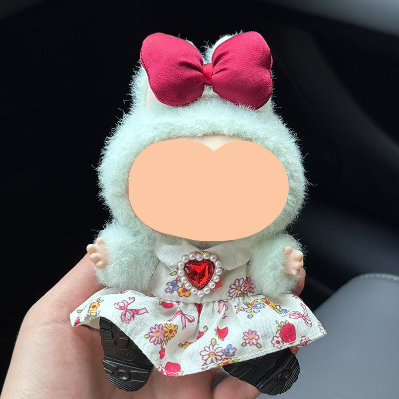 Pink Bow Straw Hat Labubo Clothes Keychain Labubo Clothing Labubo Keychain Labubo Clothing