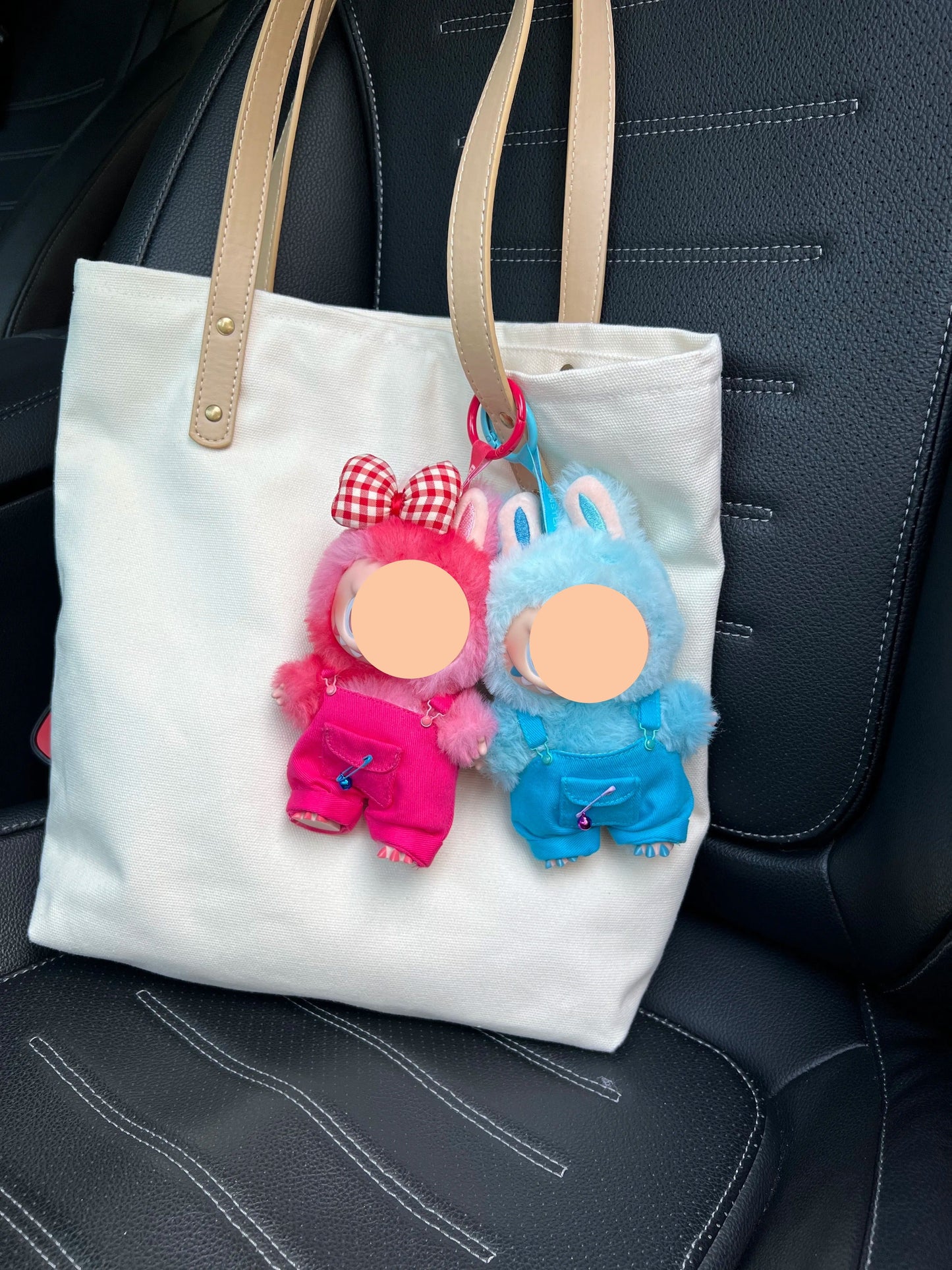 Blue Overalls + Hairbow Labubo Clothes Keychain Labubo Clothing Labubo Keychain Labubo Clothing