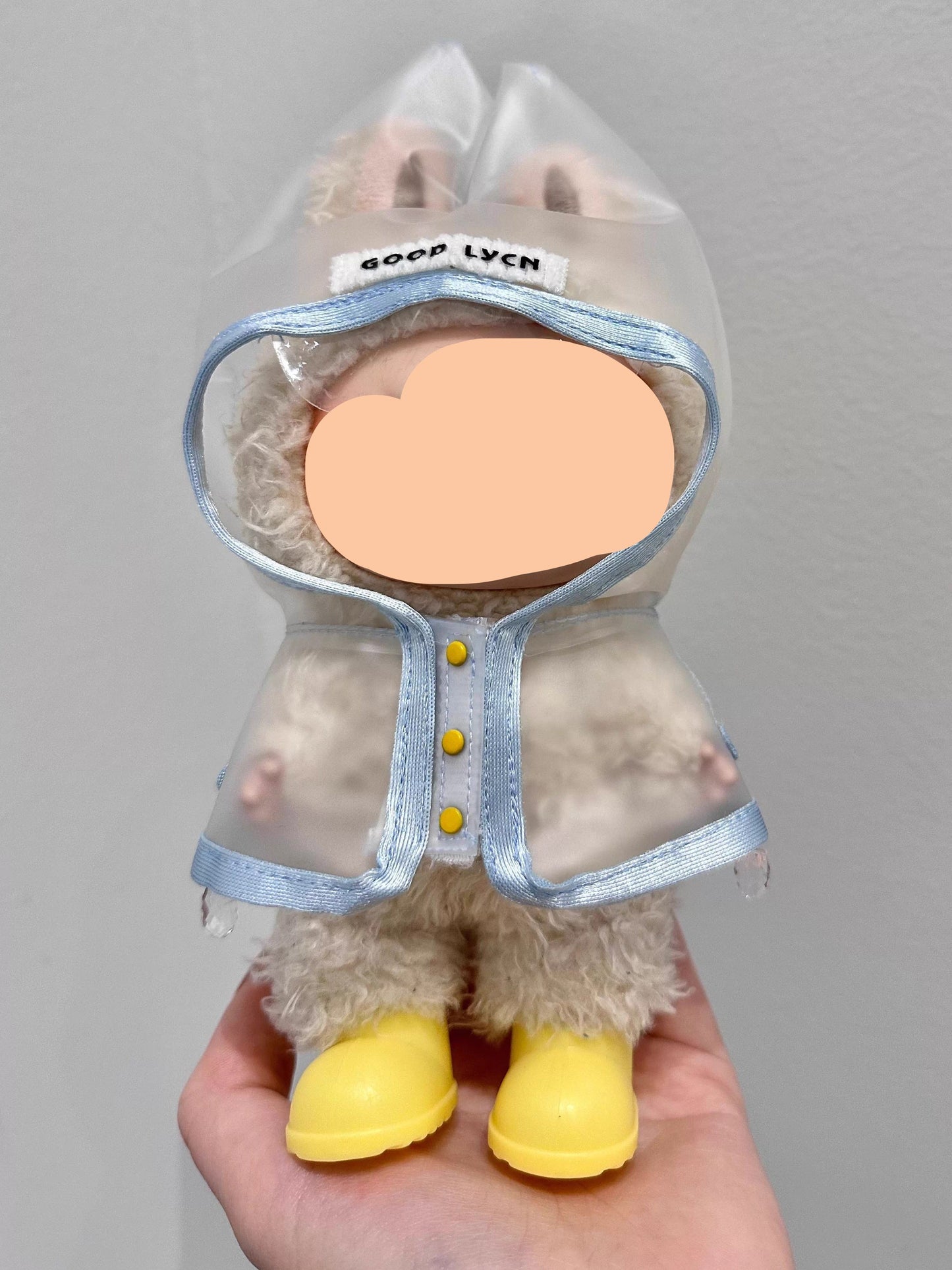 Raincoat + yellow rain boots Keychain Labubo Clothes Labubo Clothing Macaron Clothes for Labubo