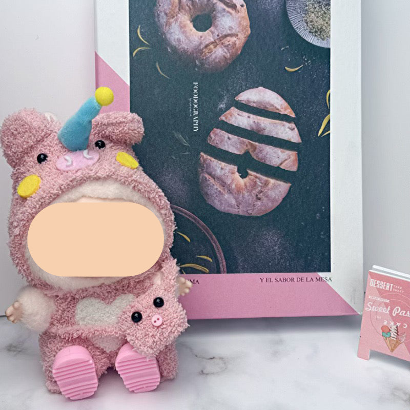 17cm Pink Labubo Clothing Keychain Labubo Clothes Have a Seat Labubo Doll Clothes Macaron Clothes for Labubo