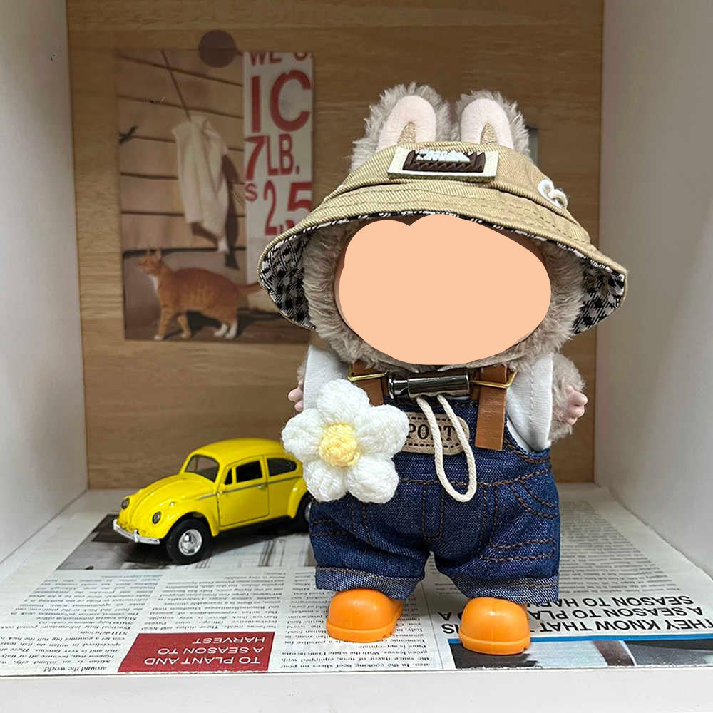 Have a Seat Labubo Doll Clothes Denim Overalls Labubo Clothes 17cm Labubo Clothing