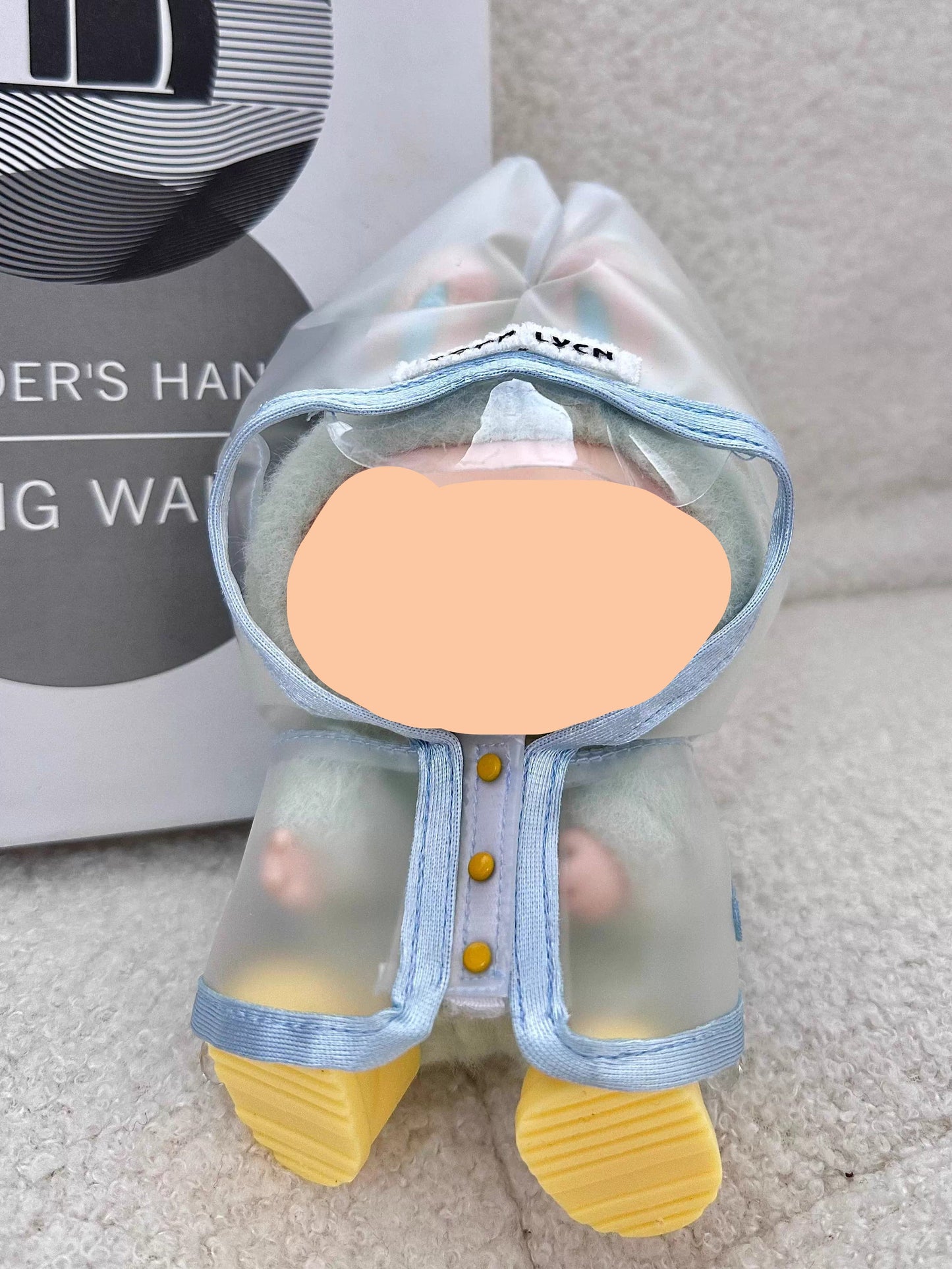 Raincoat + yellow rain boots Keychain Labubo Clothes Labubo Clothing Macaron Clothes for Labubo