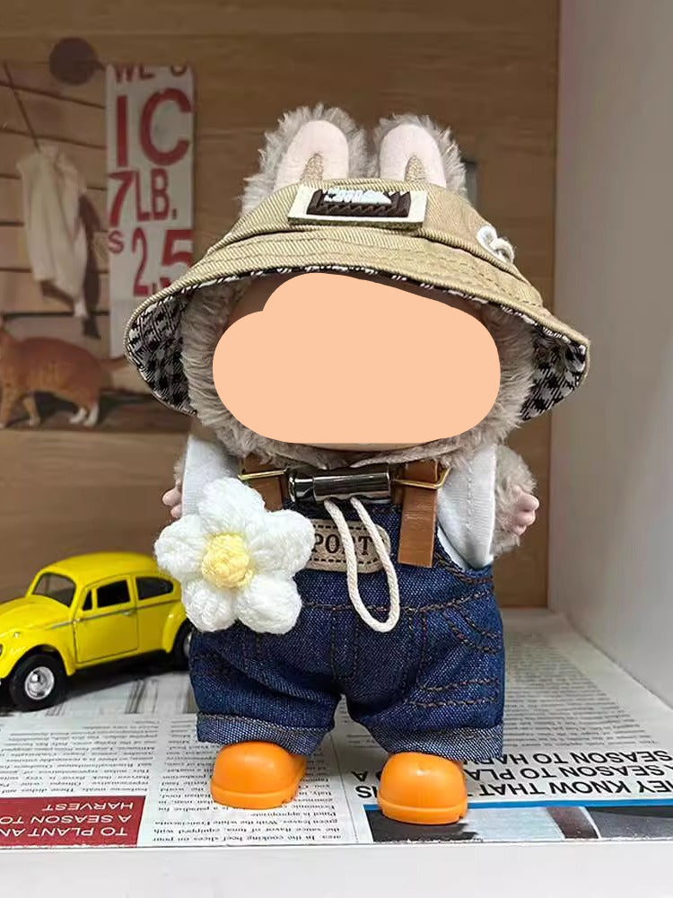 Have a Seat Labubo Doll Clothes Denim Overalls Labubo Clothes 17cm Labubo Clothing