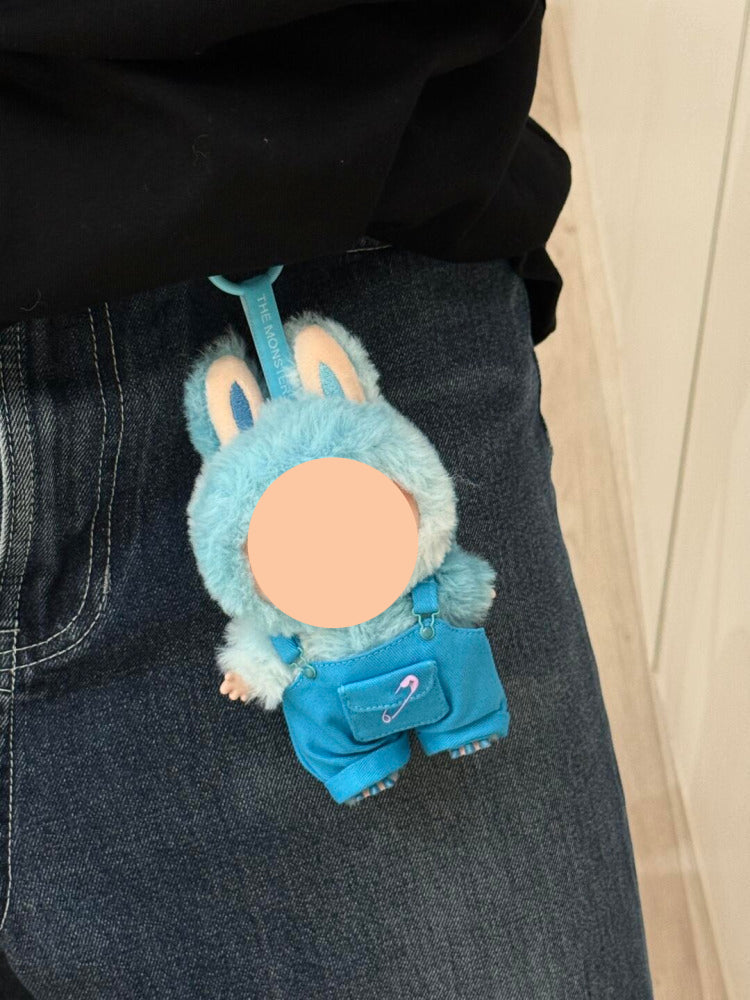 Blue Overalls + Hairbow Labubo Clothes Keychain Labubo Clothing Labubo Keychain Labubo Clothing