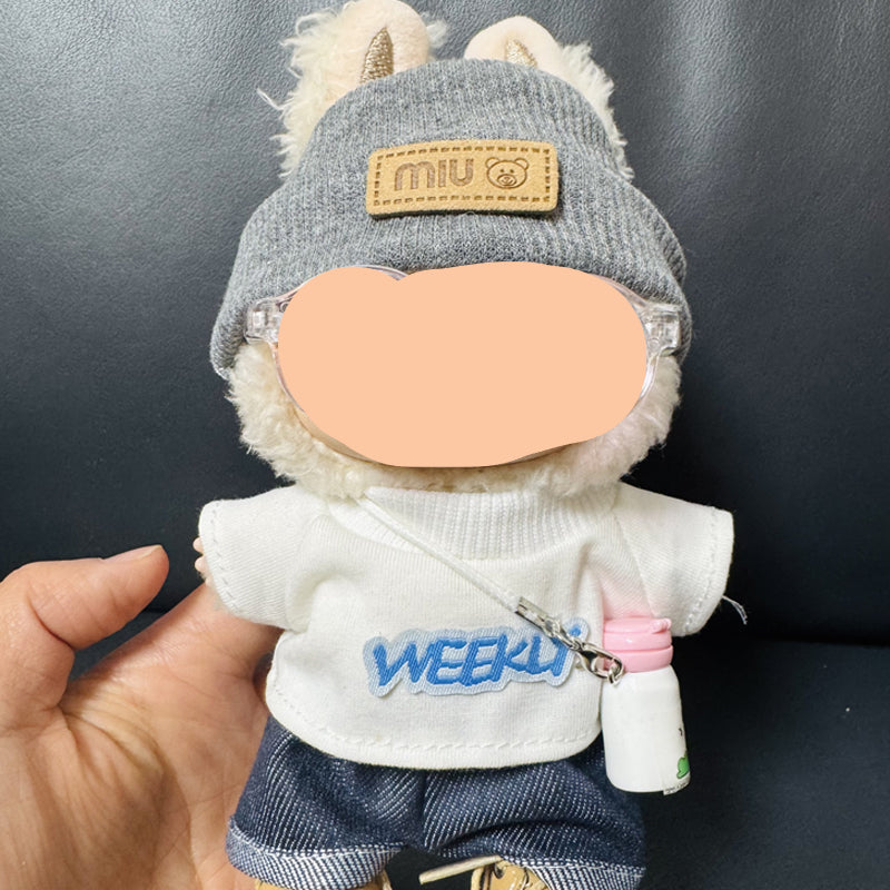Clothes Labubo Shirt Jeans With Bottle Keychain Labubo Clothing Macaron Clothes for Labubo