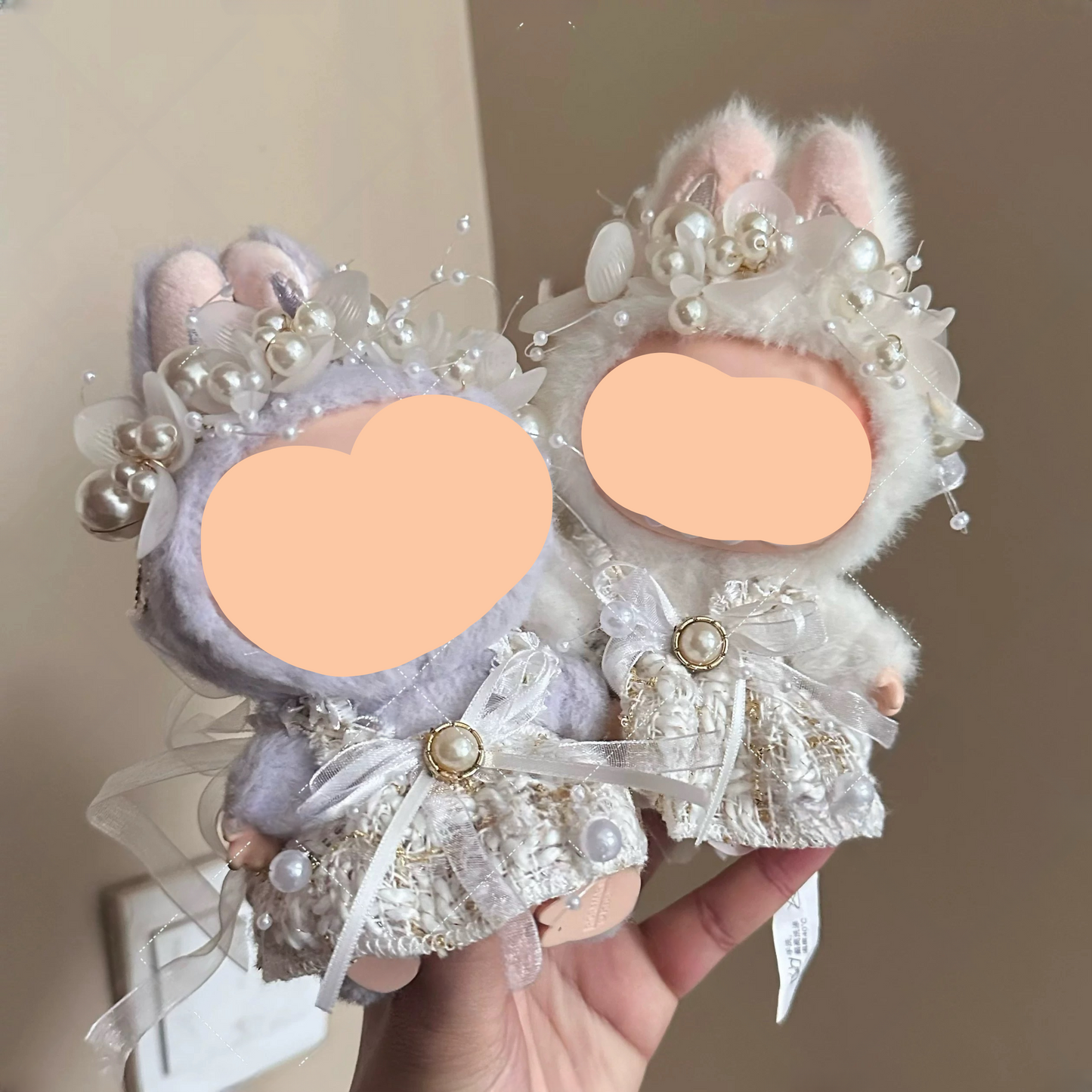 Labubo Clothes Wedding Dress with White Shoes 17cm Labubo Clothing Have a Seat Labubo Doll Clothes