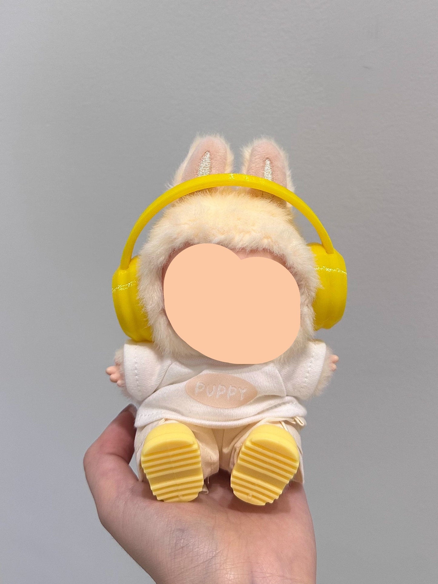 Have A Seat Labubo Outfits Yellow Set + Headphone Accessories Fashion Keychain Labubo Clothing Labubo Outfit