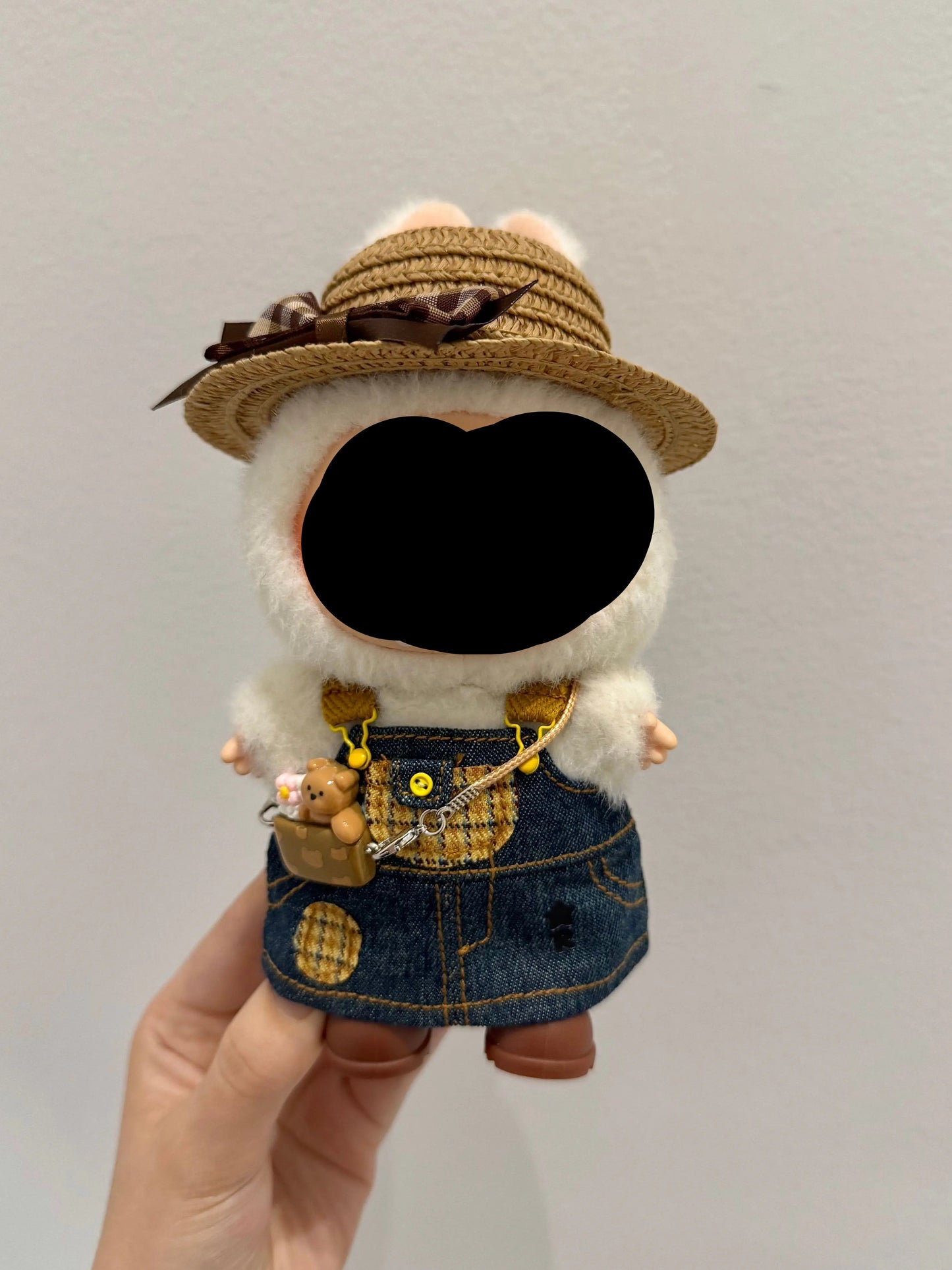 Labubo Have A Seat Clothes Denim overalls skirt Clothes Labubo Keychain Labubo Clothing