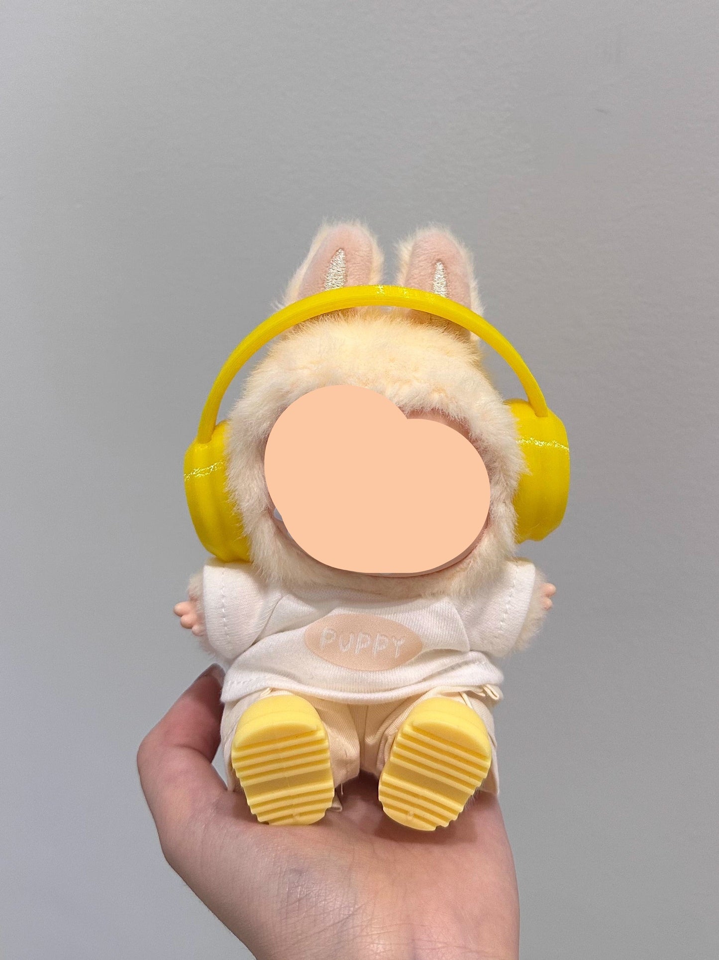 Have A Seat Labubo Outfits Yellow Set + Headphone Accessories Fashion Keychain Labubo Clothing Labubo Outfit