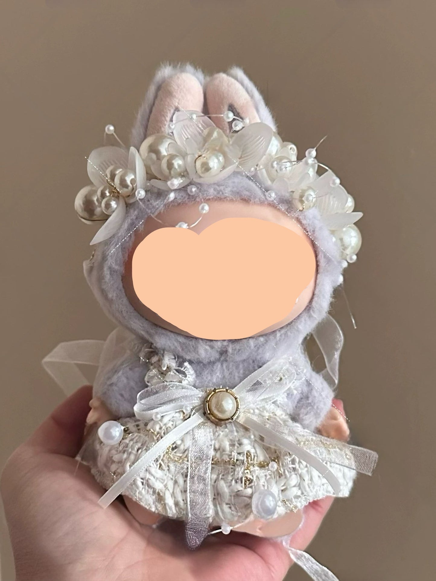 Labubo Clothes Wedding Dress with White Shoes 17cm Labubo Clothing Have a Seat Labubo Doll Clothes