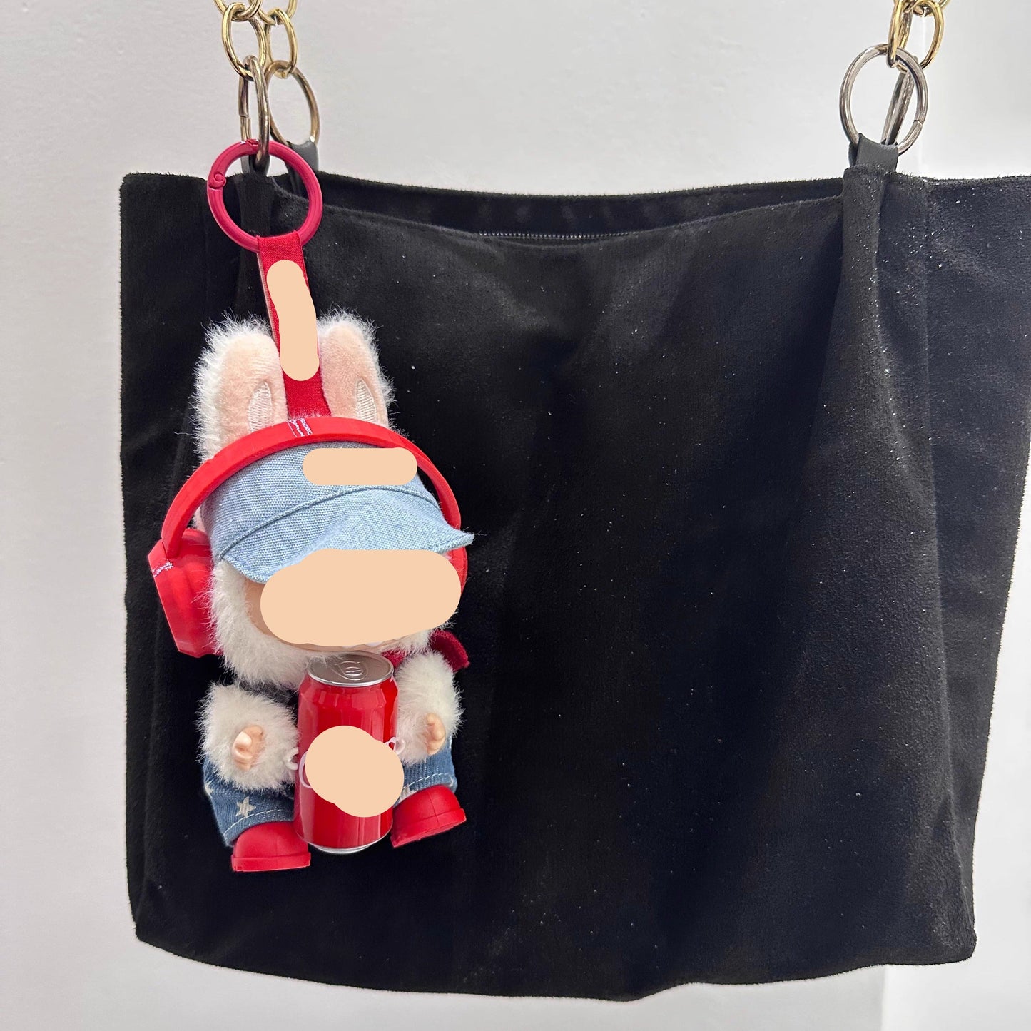 Cola Overalls Keychain Red boots Labubo Clothes 17cm Labubo Clothing Have a Seat Labubo Doll Clothes