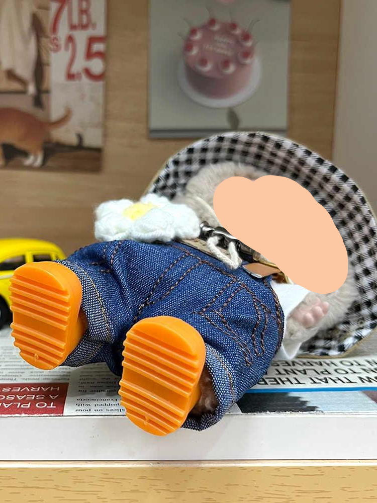 Have a Seat Labubo Doll Clothes Denim Overalls Labubo Clothes 17cm Labubo Clothing
