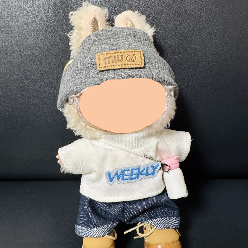 Clothes Labubo Shirt Jeans With Bottle Keychain Labubo Clothing Macaron Clothes for Labubo