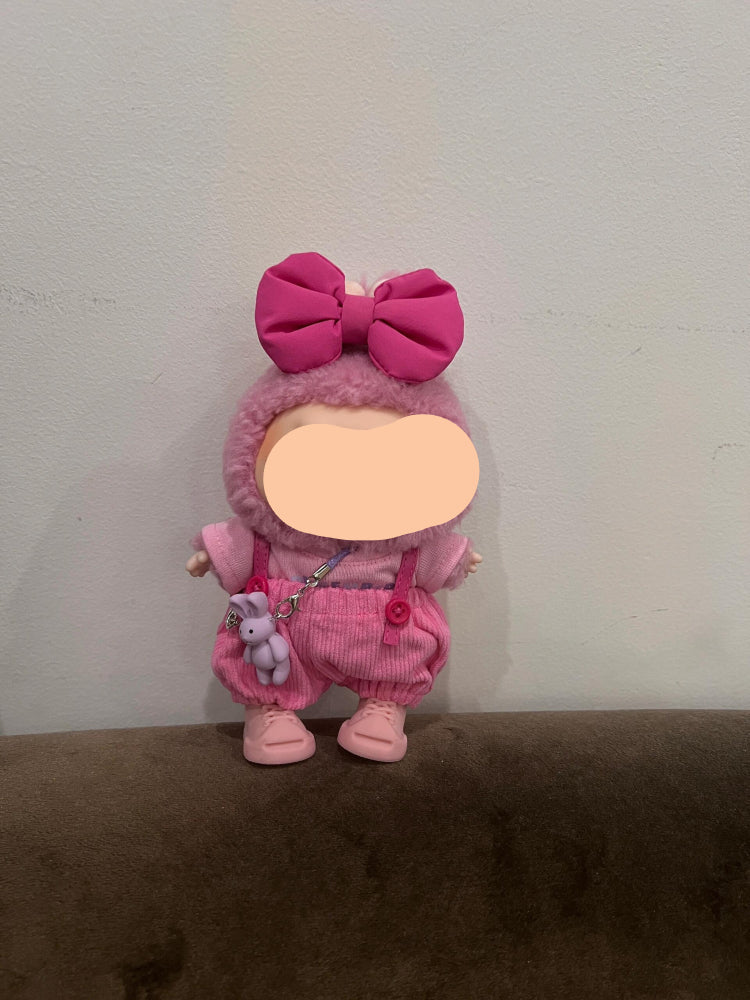 Labubo Clothes Pink overalls 17cm Labubo Clothing Have a Seat Labubo Doll Clothes