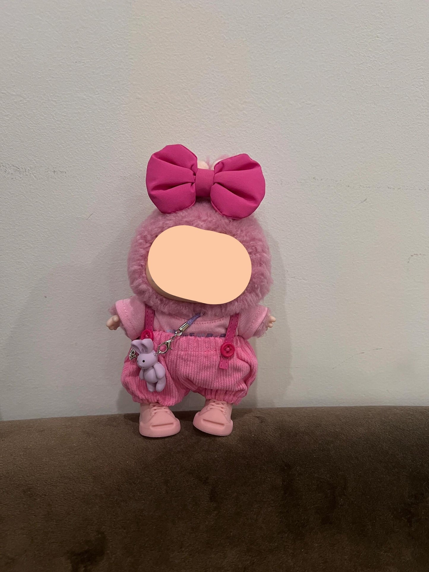 Labubo Clothes Pink overalls 17cm Labubo Clothing Have a Seat Labubo Doll Clothes