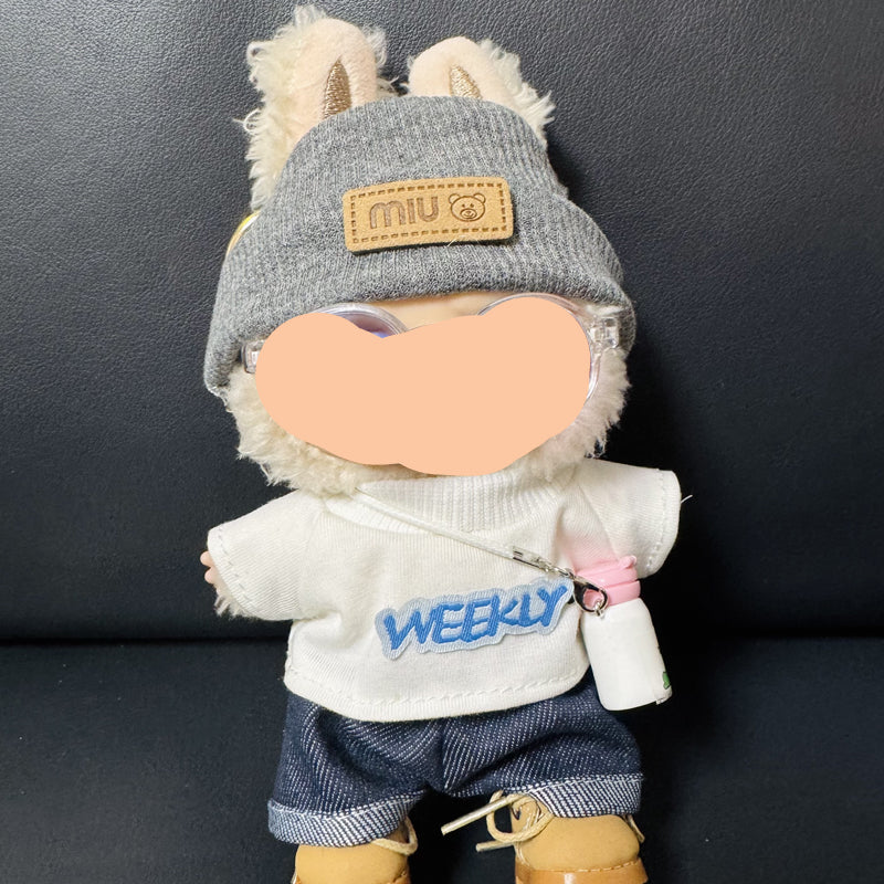 Clothes Labubo Shirt Jeans With Bottle Keychain Labubo Clothing Macaron Clothes for Labubo