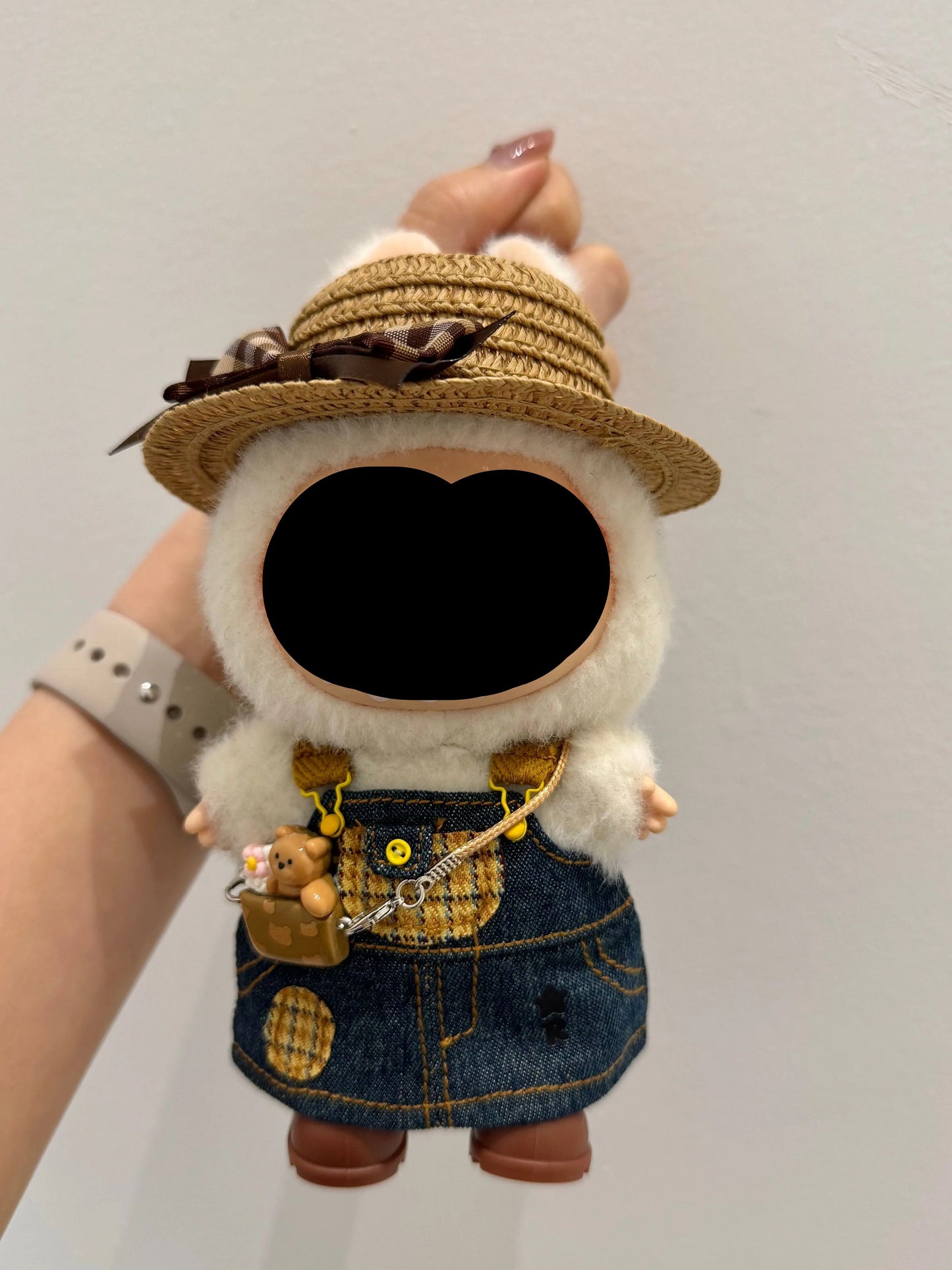 Labubo Have A Seat Clothes Denim overalls skirt Clothes Labubo Keychain Labubo Clothing