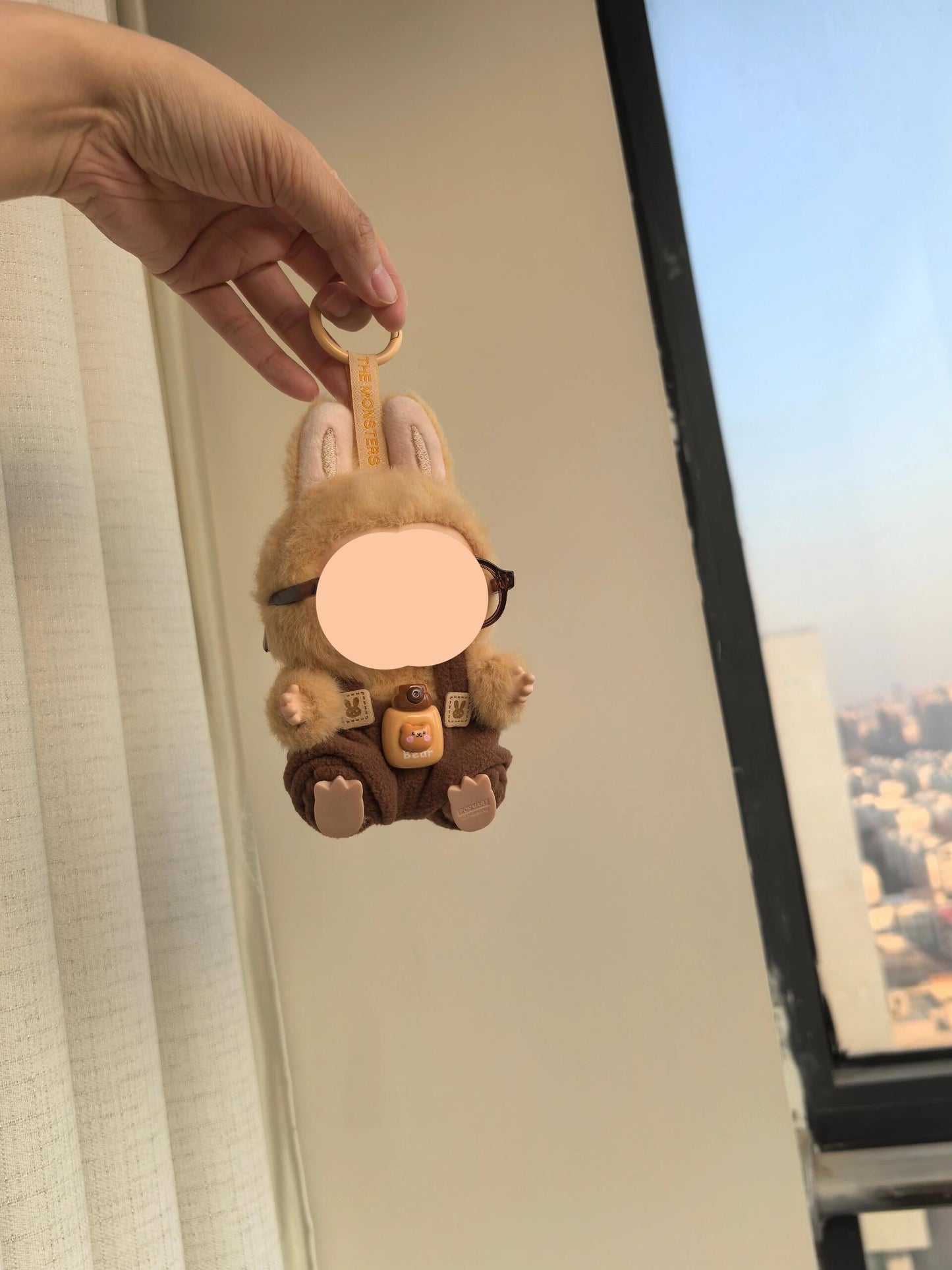 Bear Overalls with Glasses Hat Have a Seat Labubo Doll Clothes Macaron Clothes for Labubo Keychain Labubo Clothes 17cm Labubo Clothing