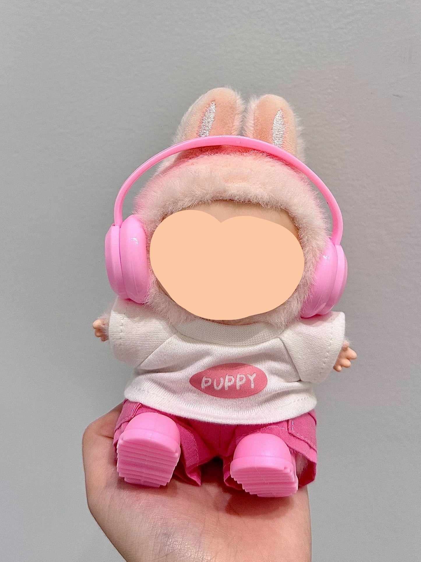 Have A Seat Labubo Outfits Pink Set + Headphone Accessories Fashion Keychain Labubo Clothing Labubo Outfit