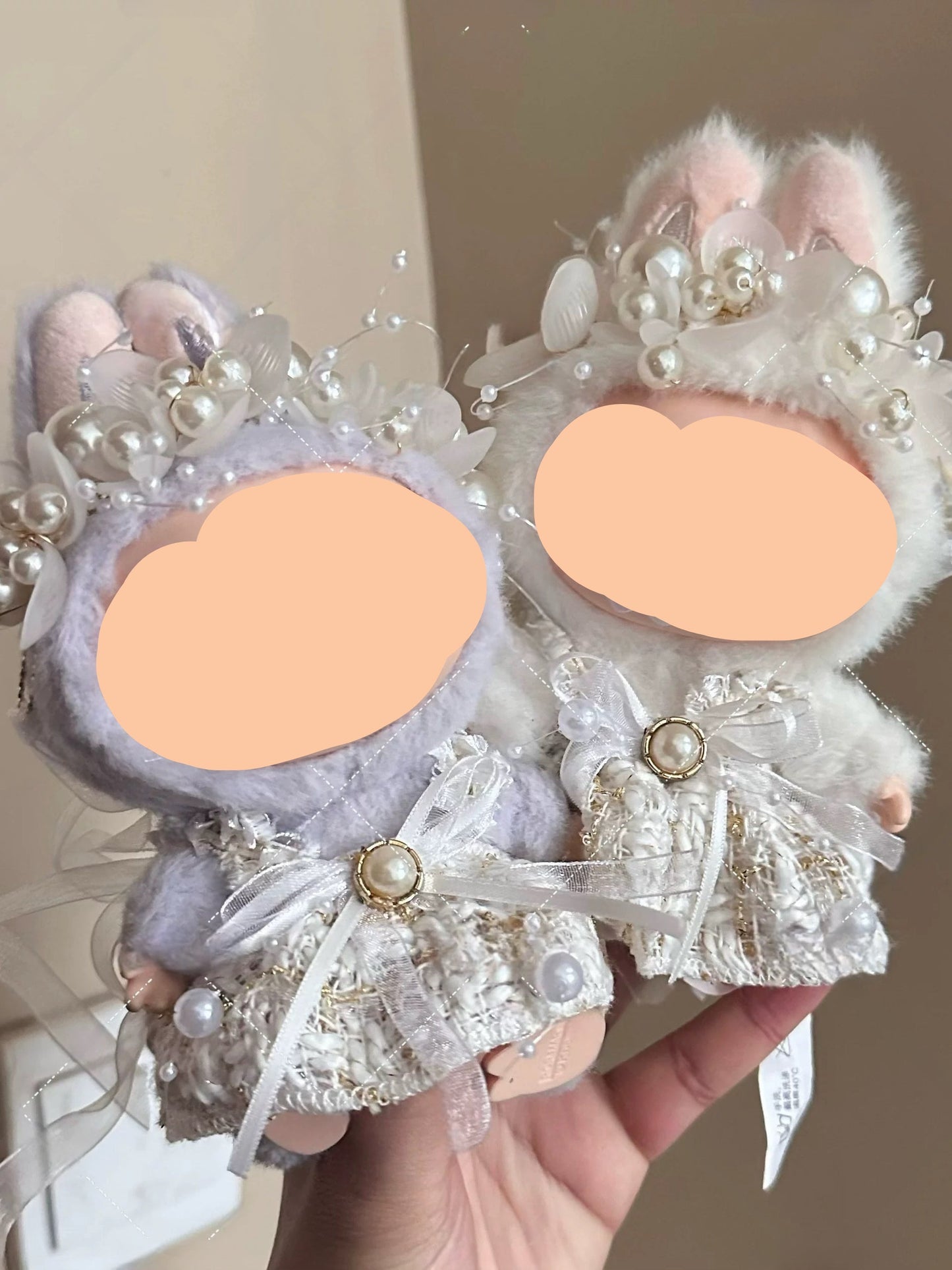 Labubo Clothes Wedding Dress with White Shoes 17cm Labubo Clothing Have a Seat Labubo Doll Clothes